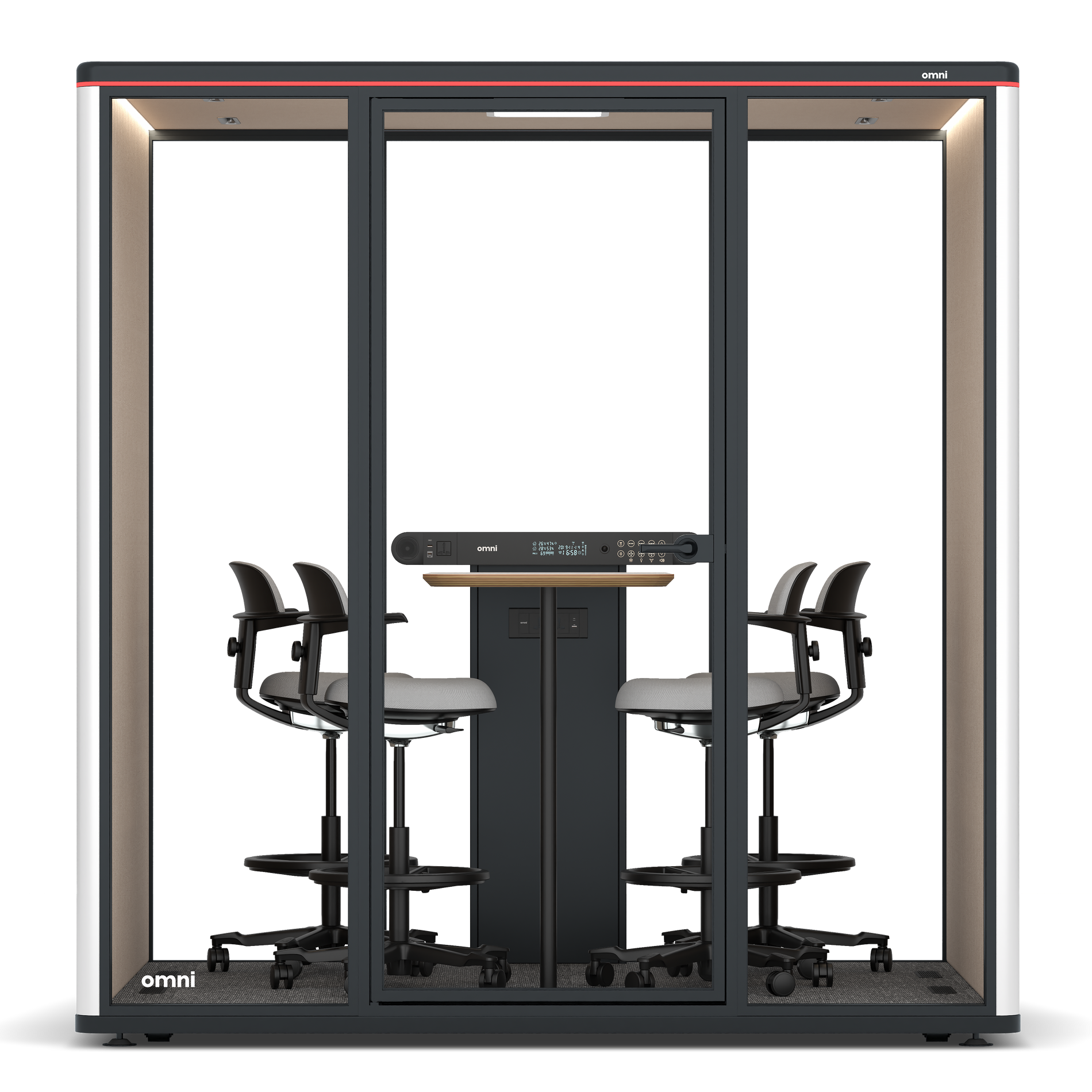 Omni FourCounter Meeting Table / WhiteRAL Pure White / #a18e7e