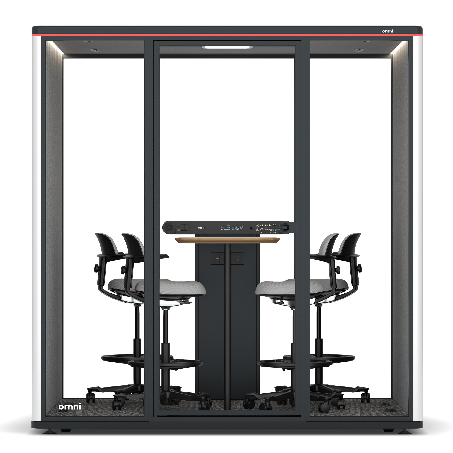 Omni FourCounter Meeting Table / WhiteRAL Pure White / #6d6c69