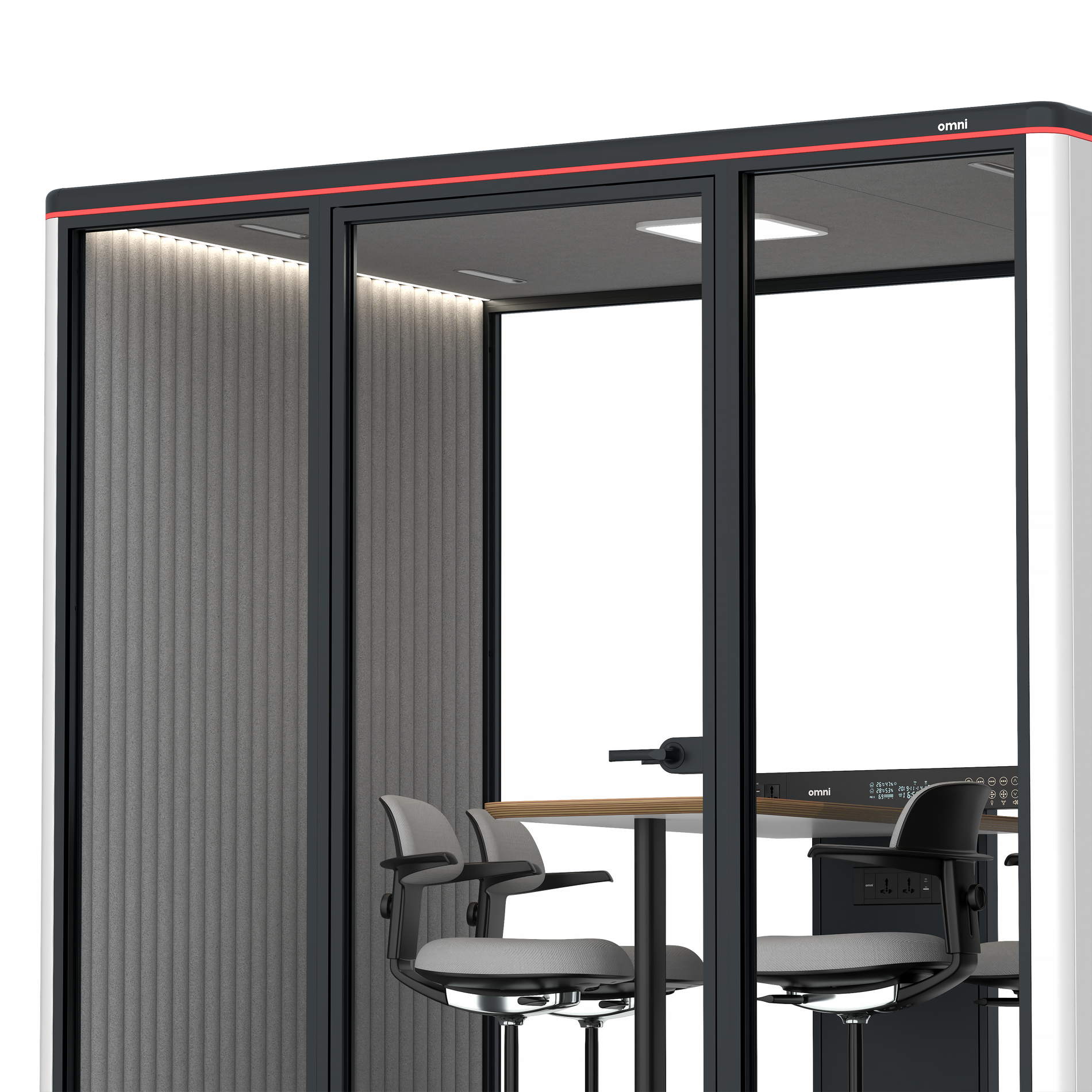 Omni FourCounter Meeting Table / WhiteRAL Pure White / #6d6c69