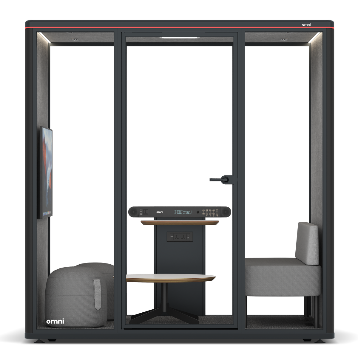 Omni FourLounge / RAL Zwart / Lichtgrijs PET-paneel
