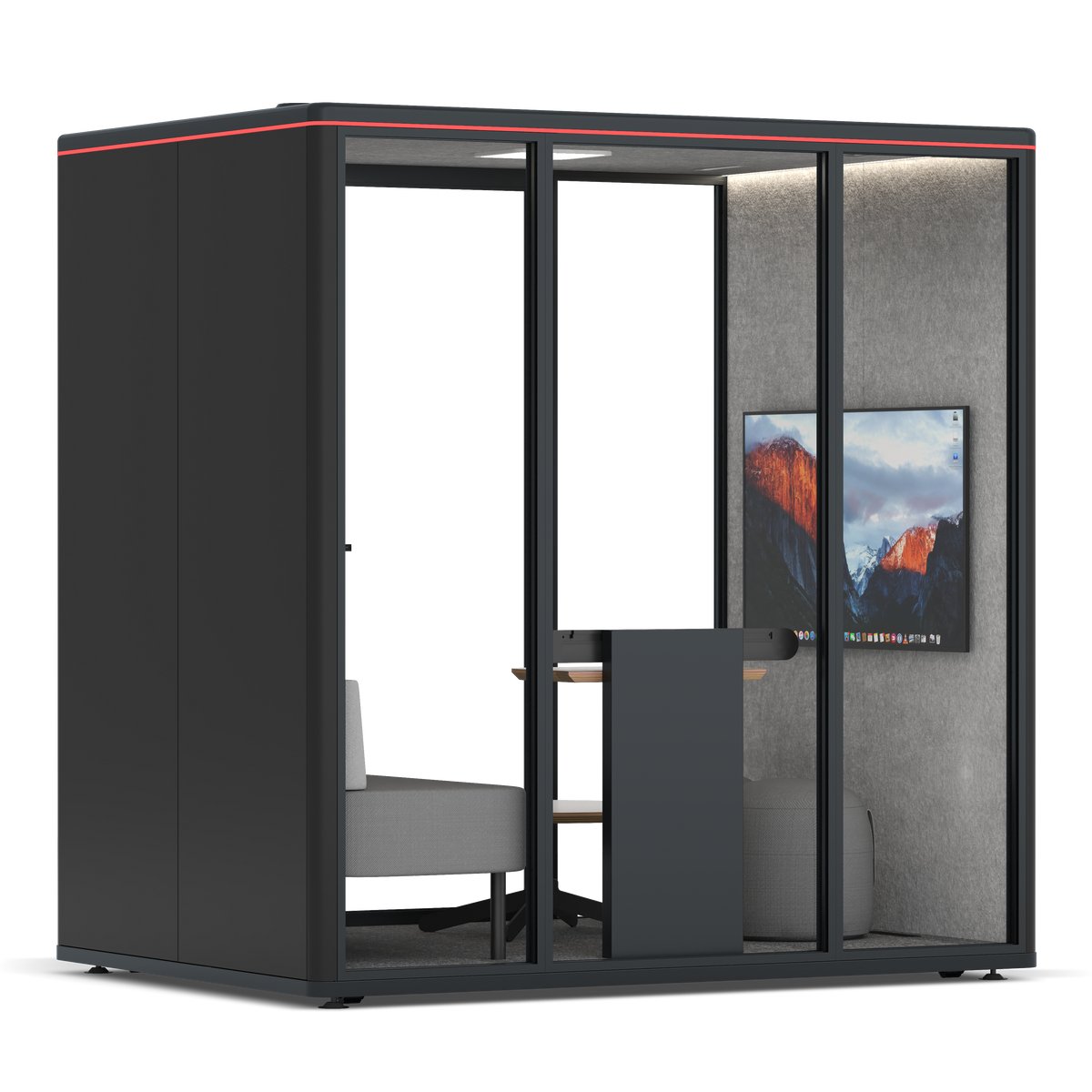 Omni FourLounge / RAL Zwart / Lichtgrijs PET-paneel
