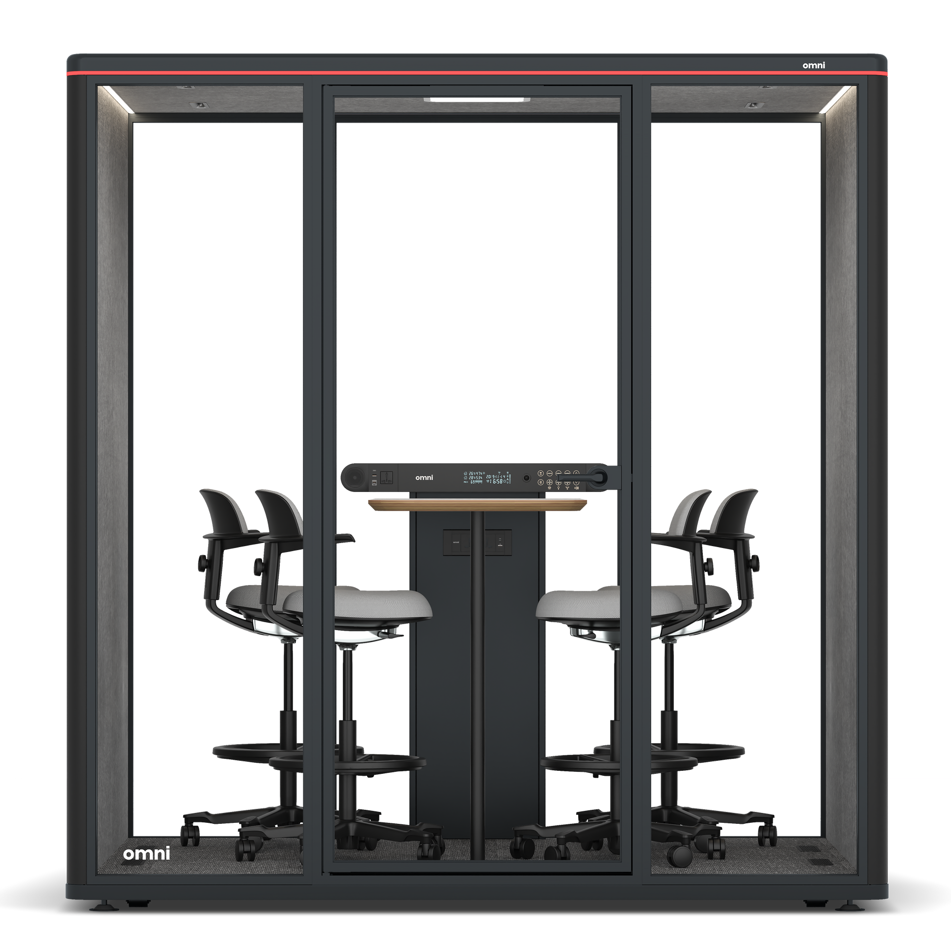 Omni FourCounter Meeting Table / RAL Black / #a49f98