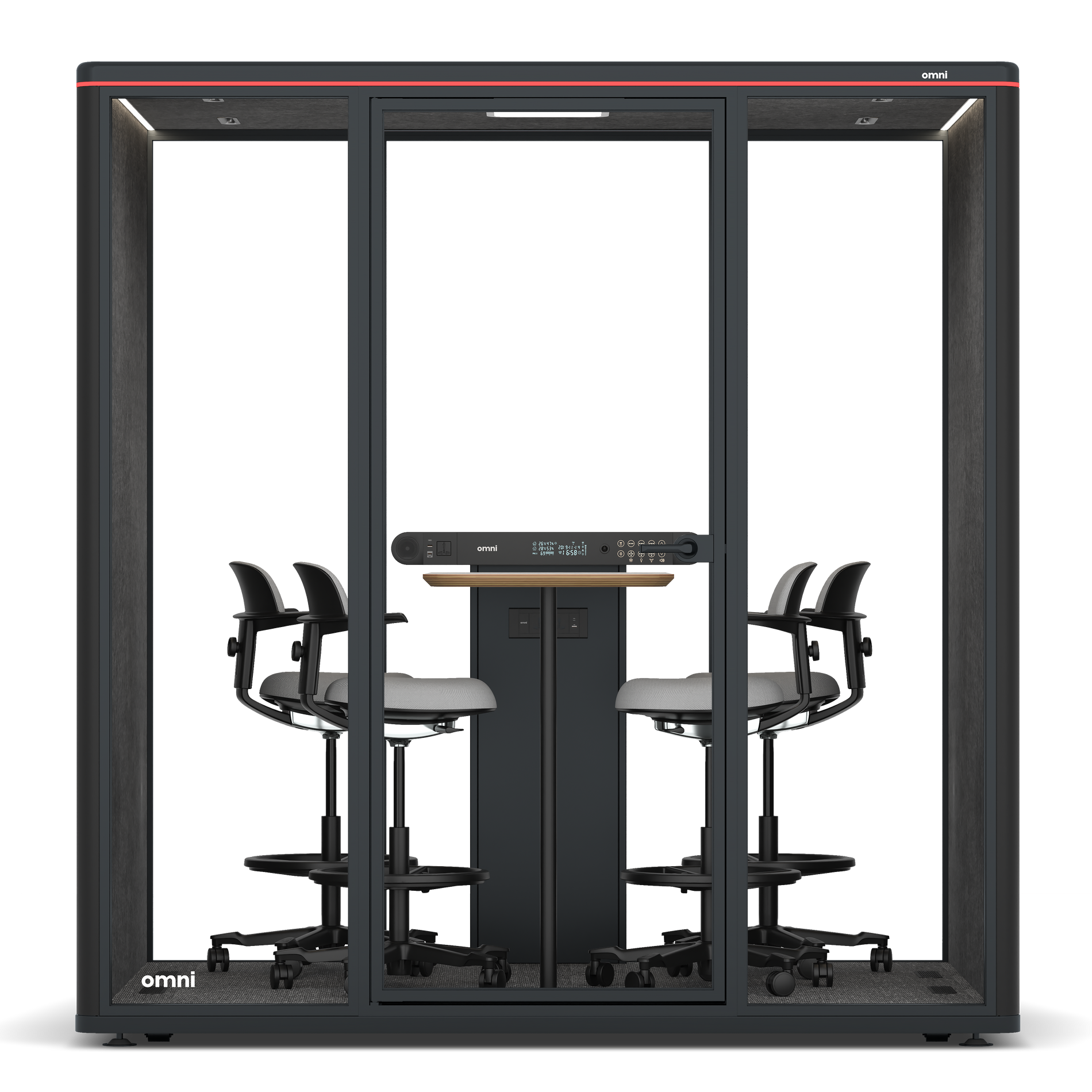 Omni FourCounter Meeting Table / RAL Black / #615f5d