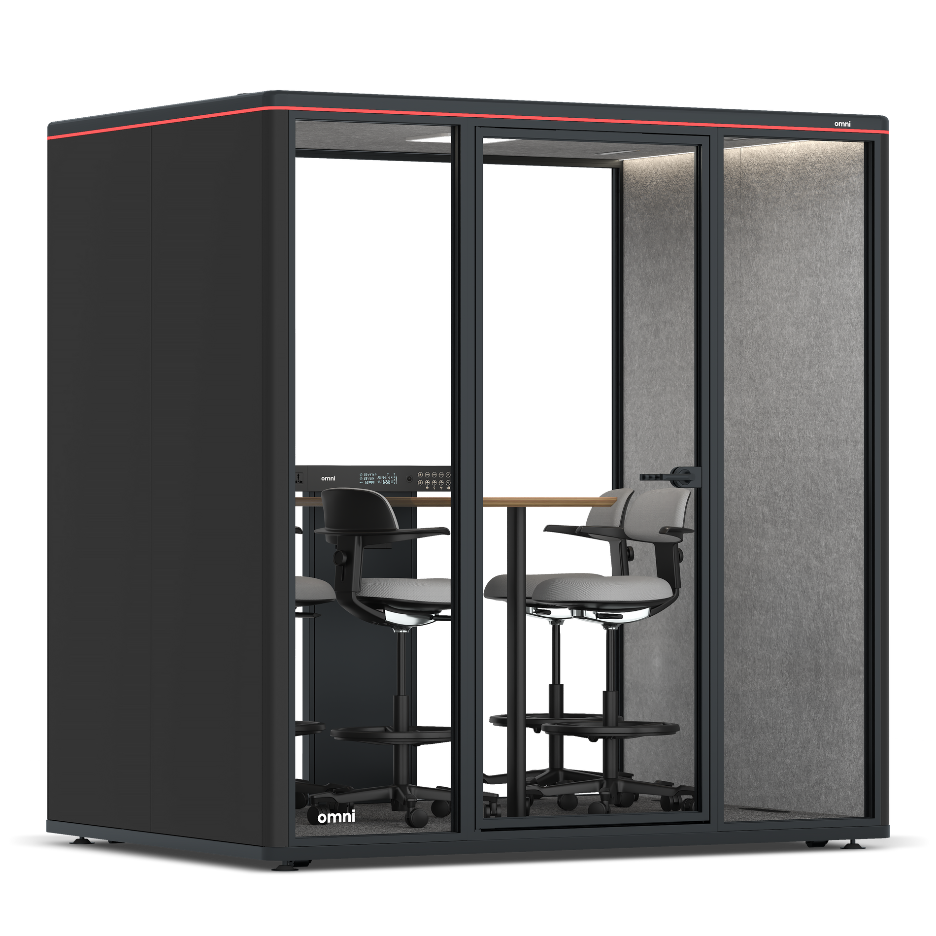 Omni FourCounter Meeting Table / RAL Black / #a49f98