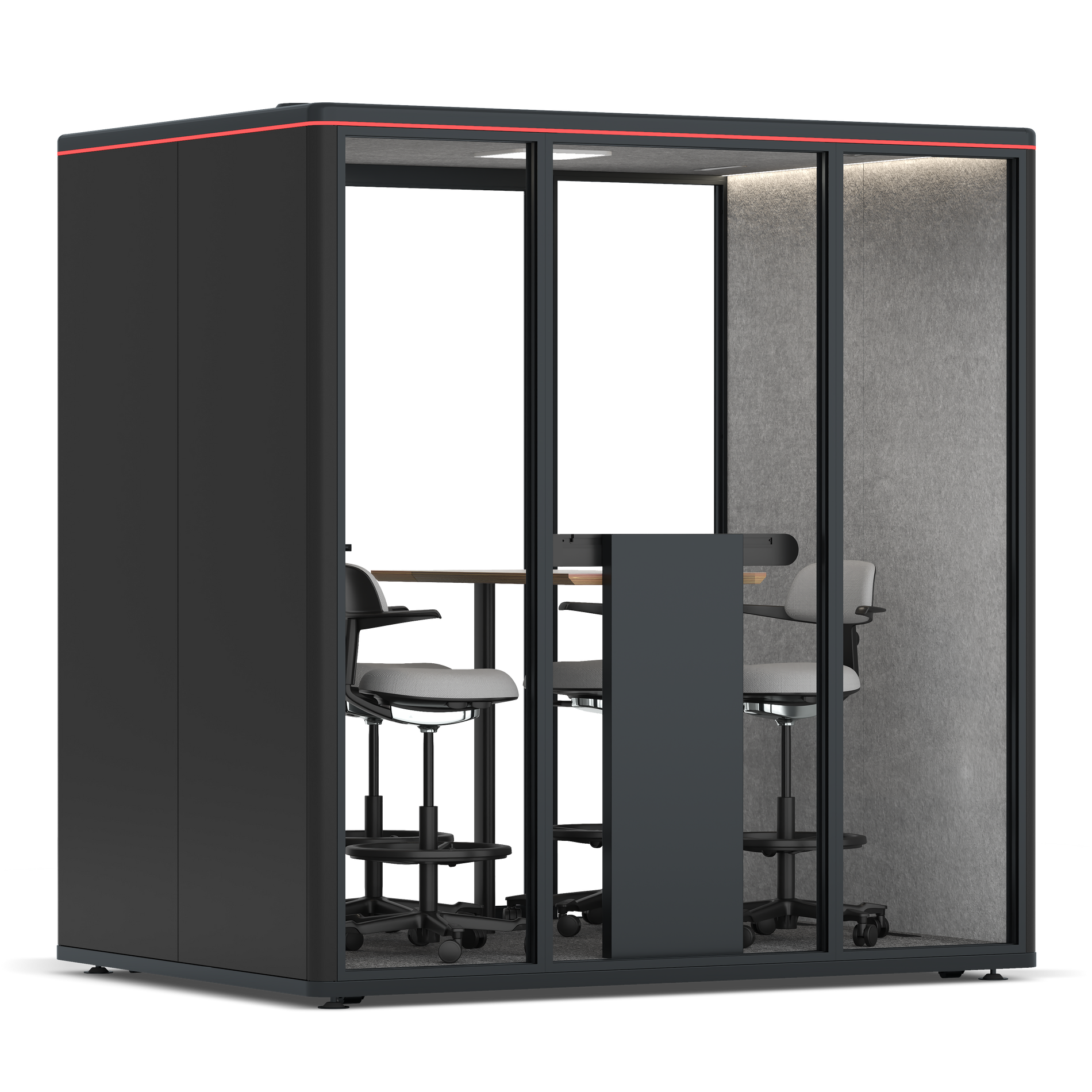 Omni FourCounter Meeting Table / RAL Black / #a49f98