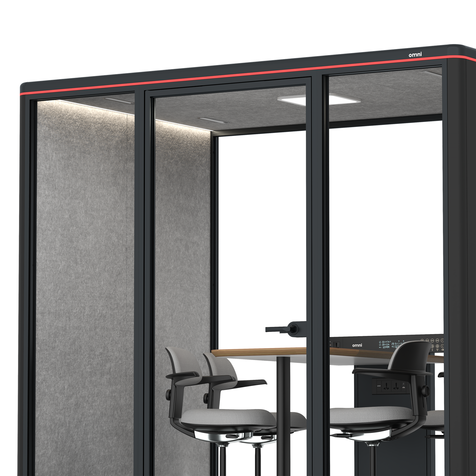 Omni FourCounter Meeting Table / RAL Black / #a49f98