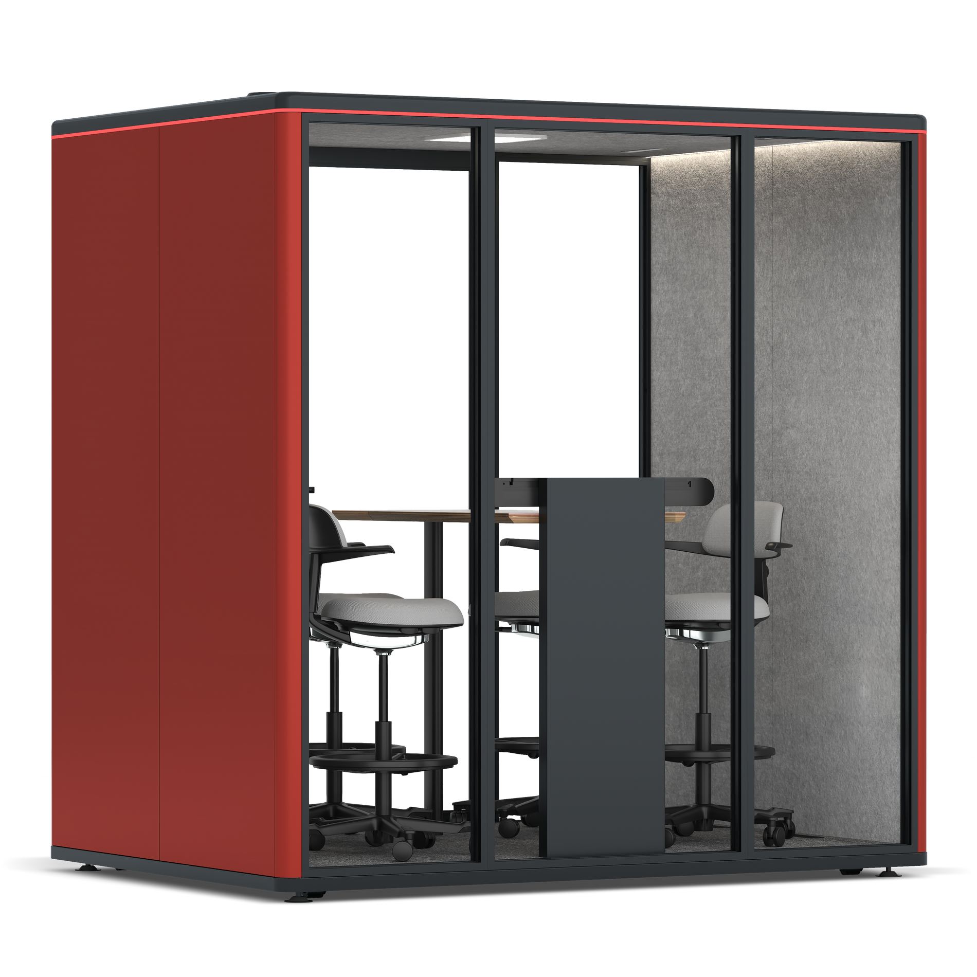 Omni FourCounter Meeting Table / RAL Tomato Red / #a49f98