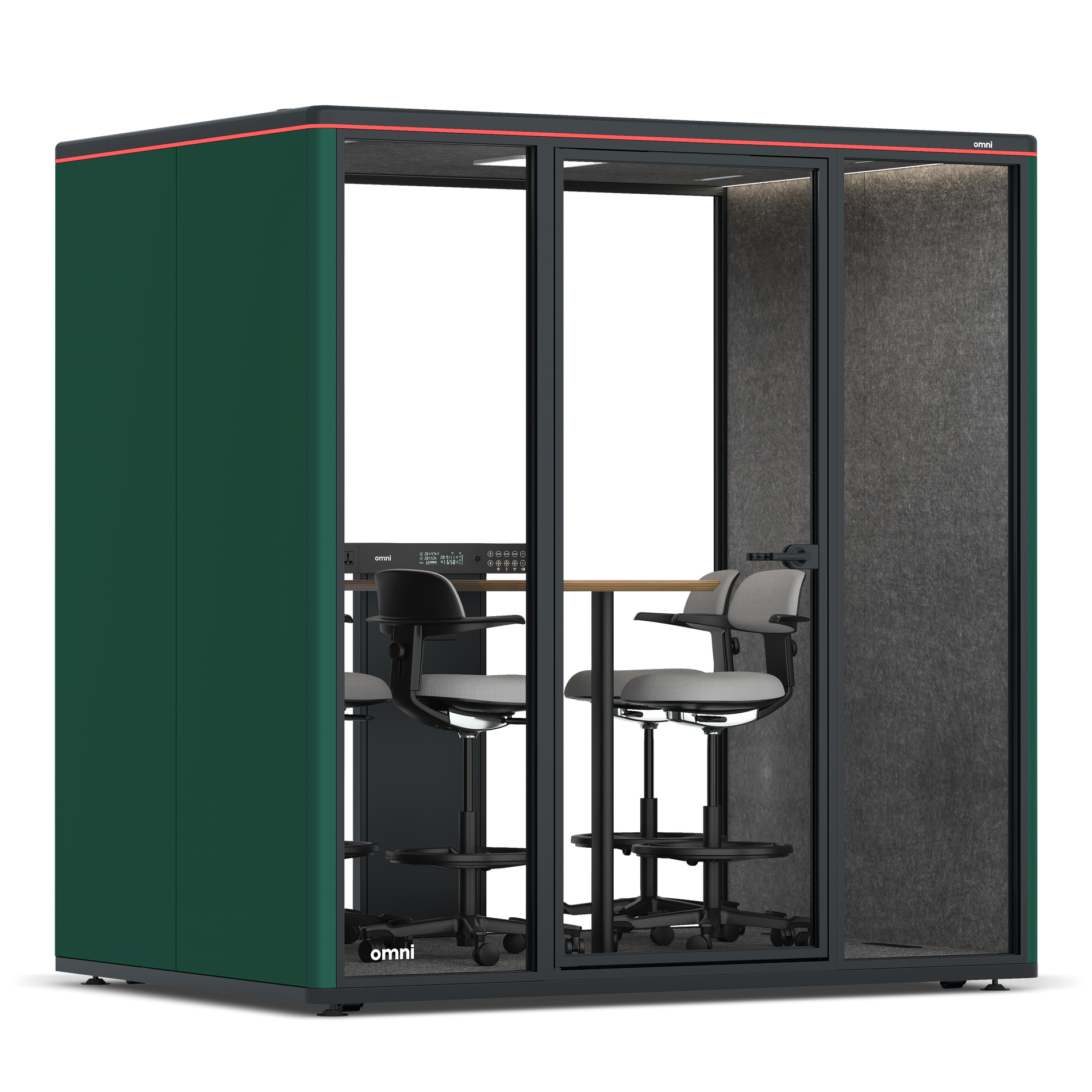 Omni FourCounter Meeting Table / RAL Moss Green / #615f5d