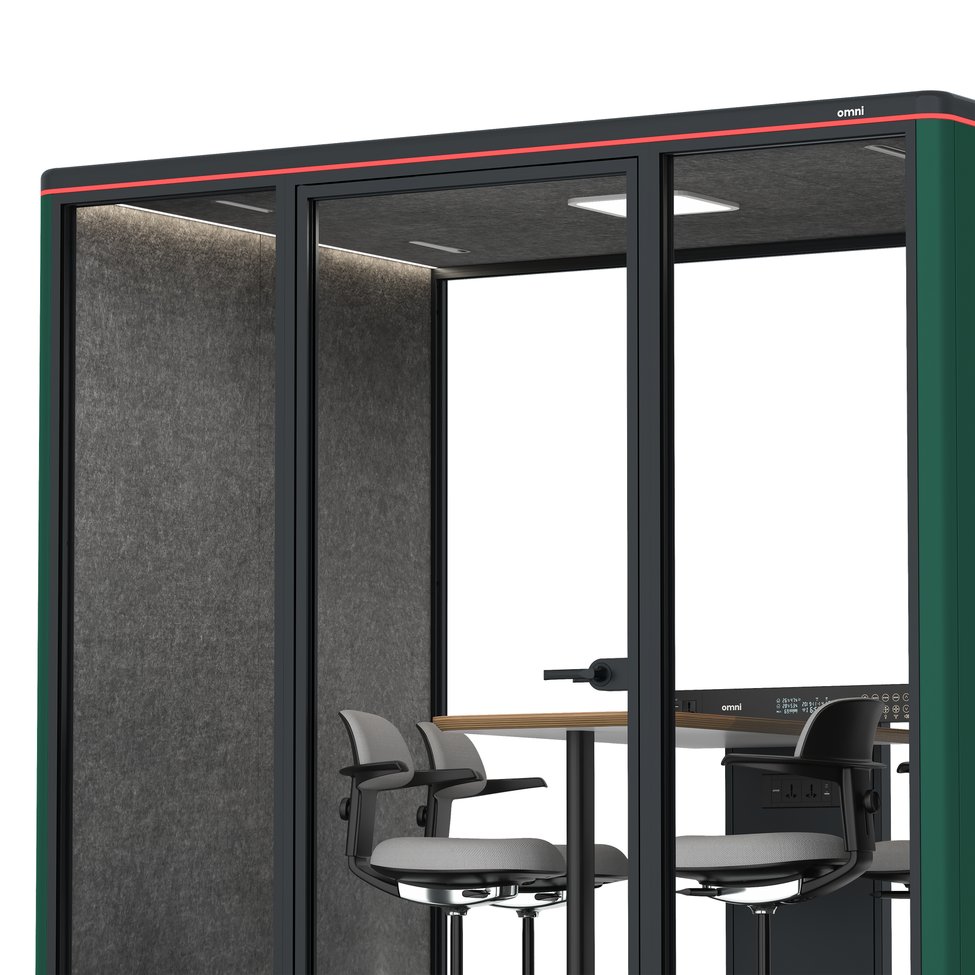 Omni FourCounter Meeting Table / RAL Moss Green / #615f5d