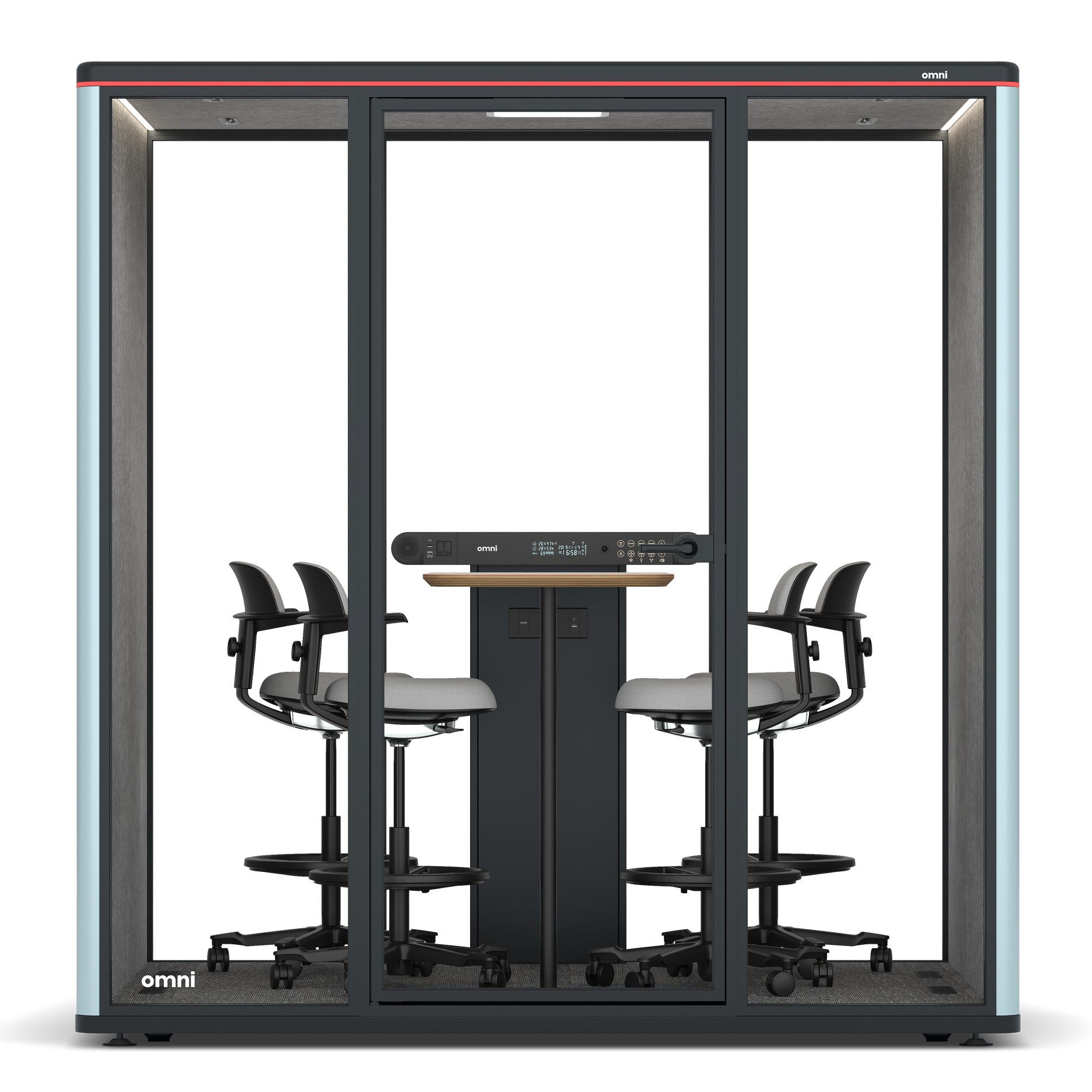 Omni FourCounter Meeting Table / RAL Grey Blue / #a49f98