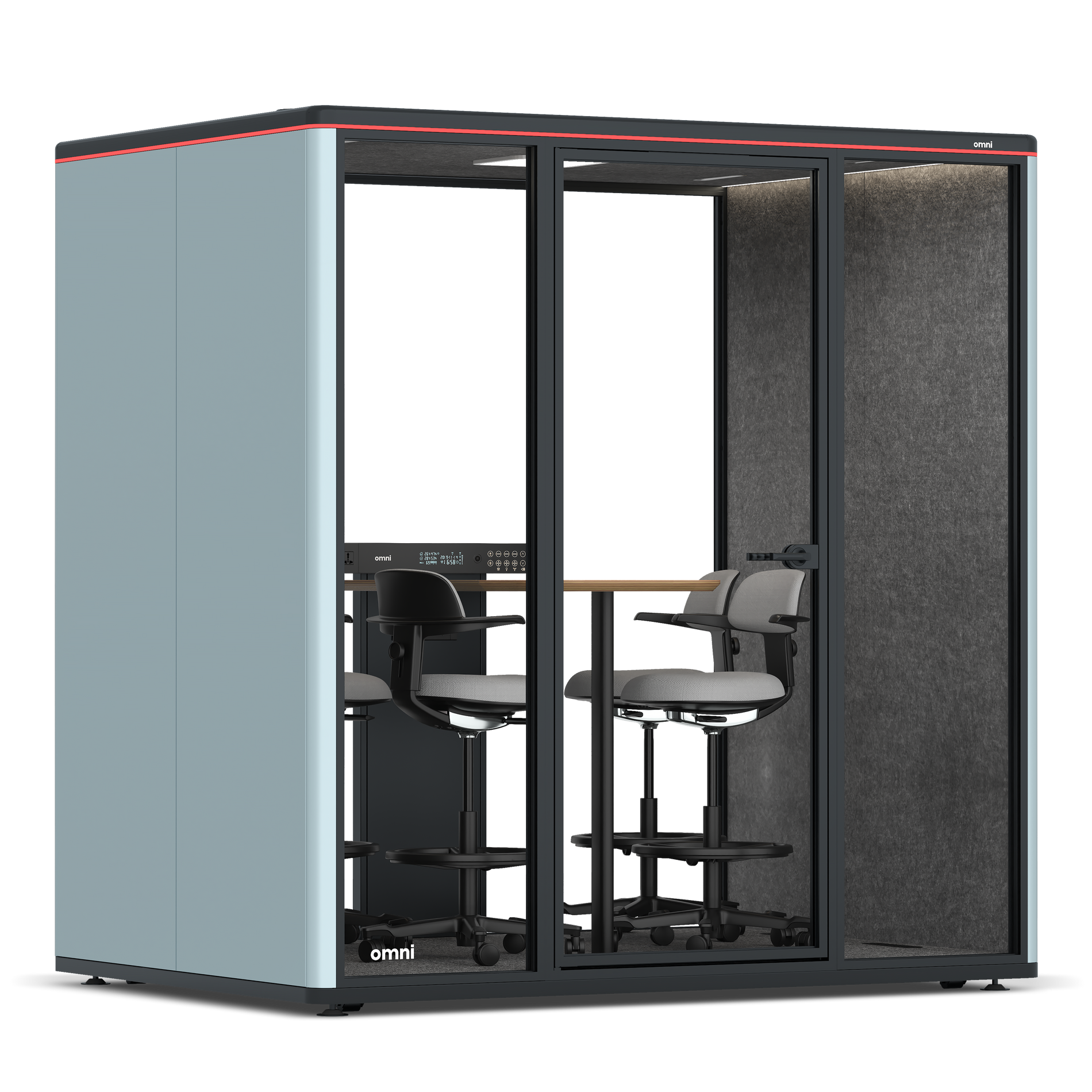 Omni FourCounter Meeting Table / RAL Grey Blue / #615f5d