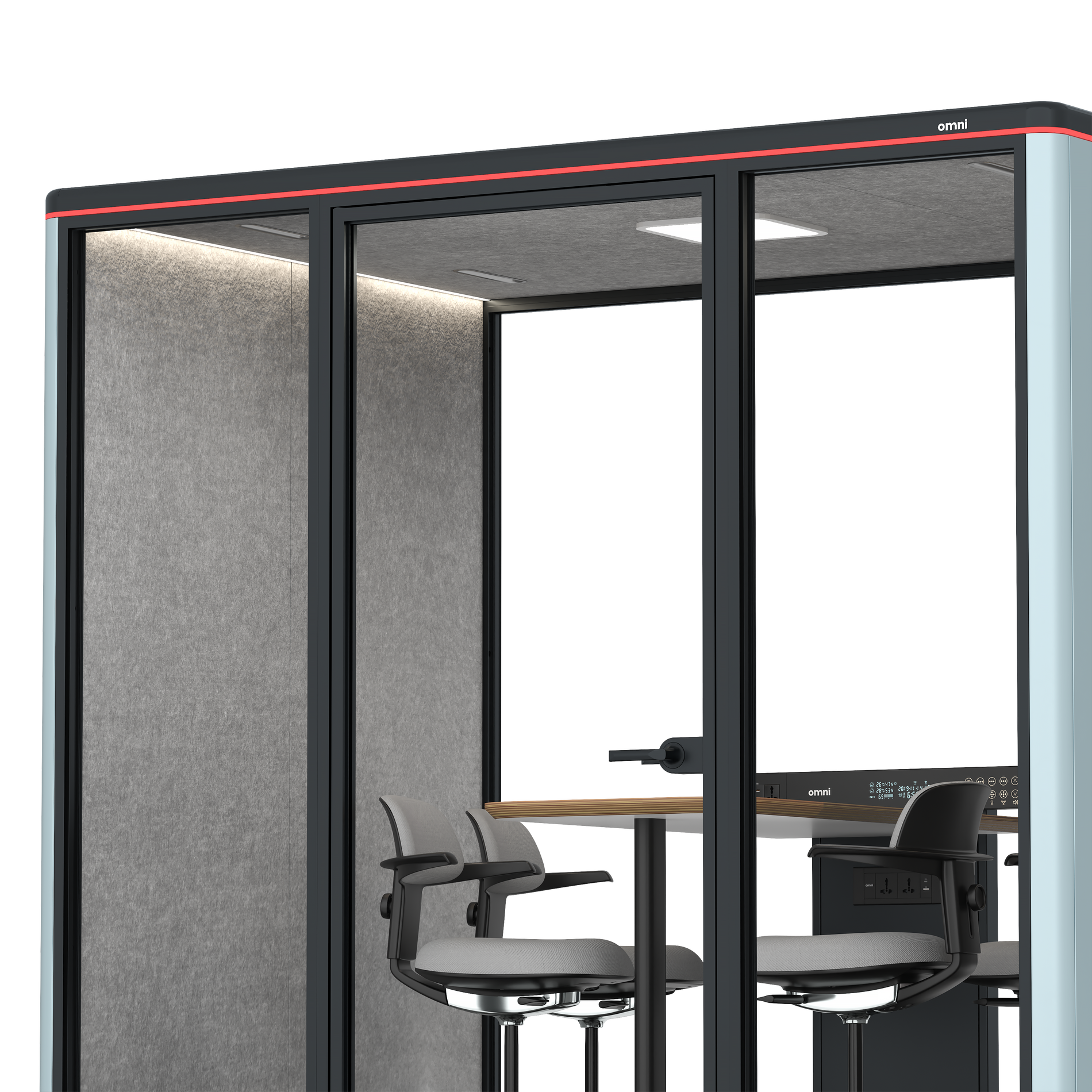Omni FourCounter Meeting Table / RAL Grey Blue / #a49f98