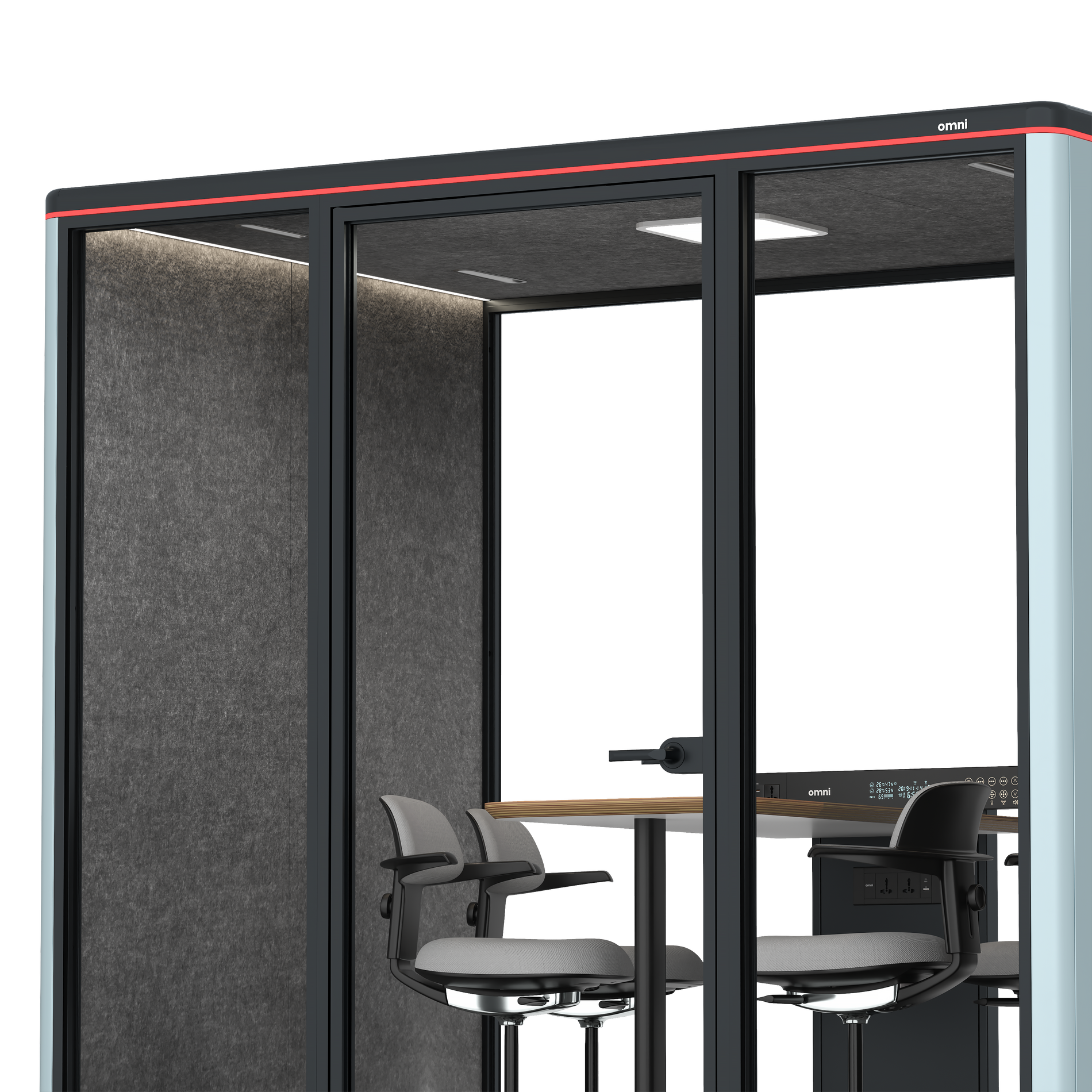Omni FourCounter Meeting Table / RAL Grey Blue / #615f5d
