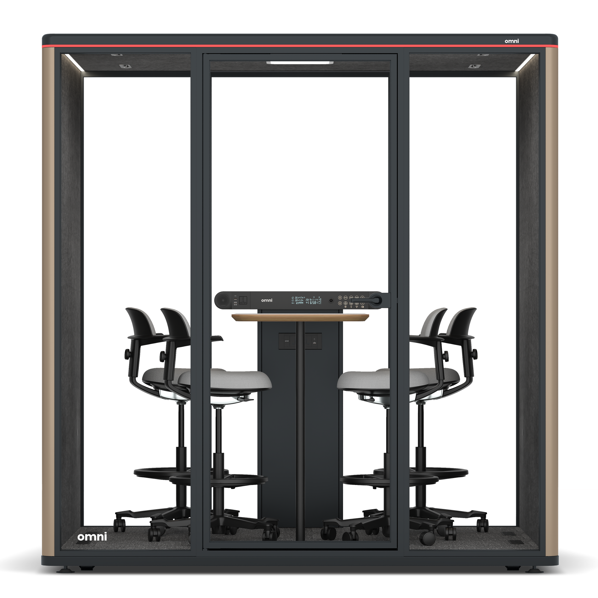 Omni FourCounter Meeting Table / RAL Grey Beige / #615f5d