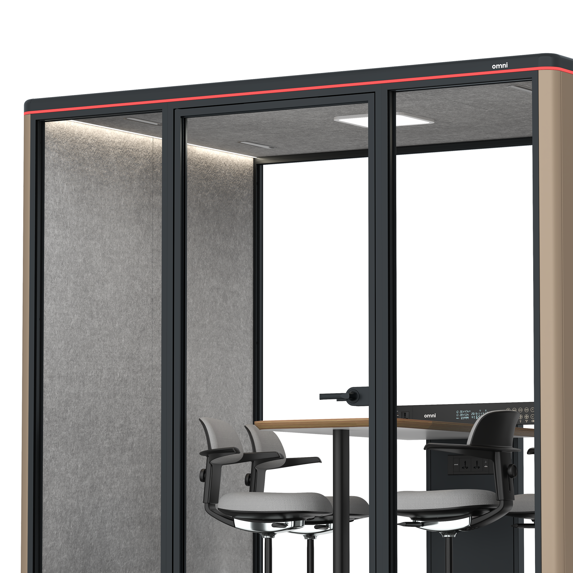 Omni FourCounter Meeting Table / RAL Grey Beige / #a49f98