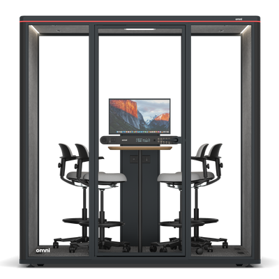 Omni Four - Counter Meeting Table (+ Monitor Stand)