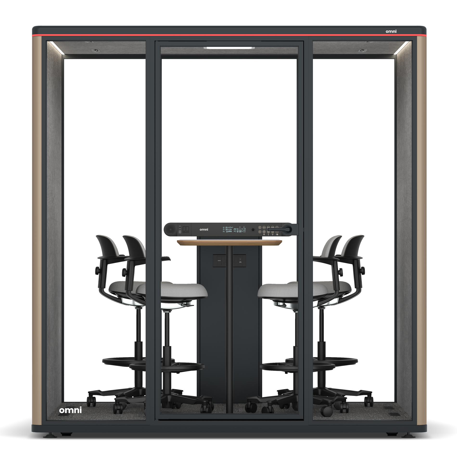 Omni FourCounter Meeting Table / WhiteRAL Pure White / #a49f98