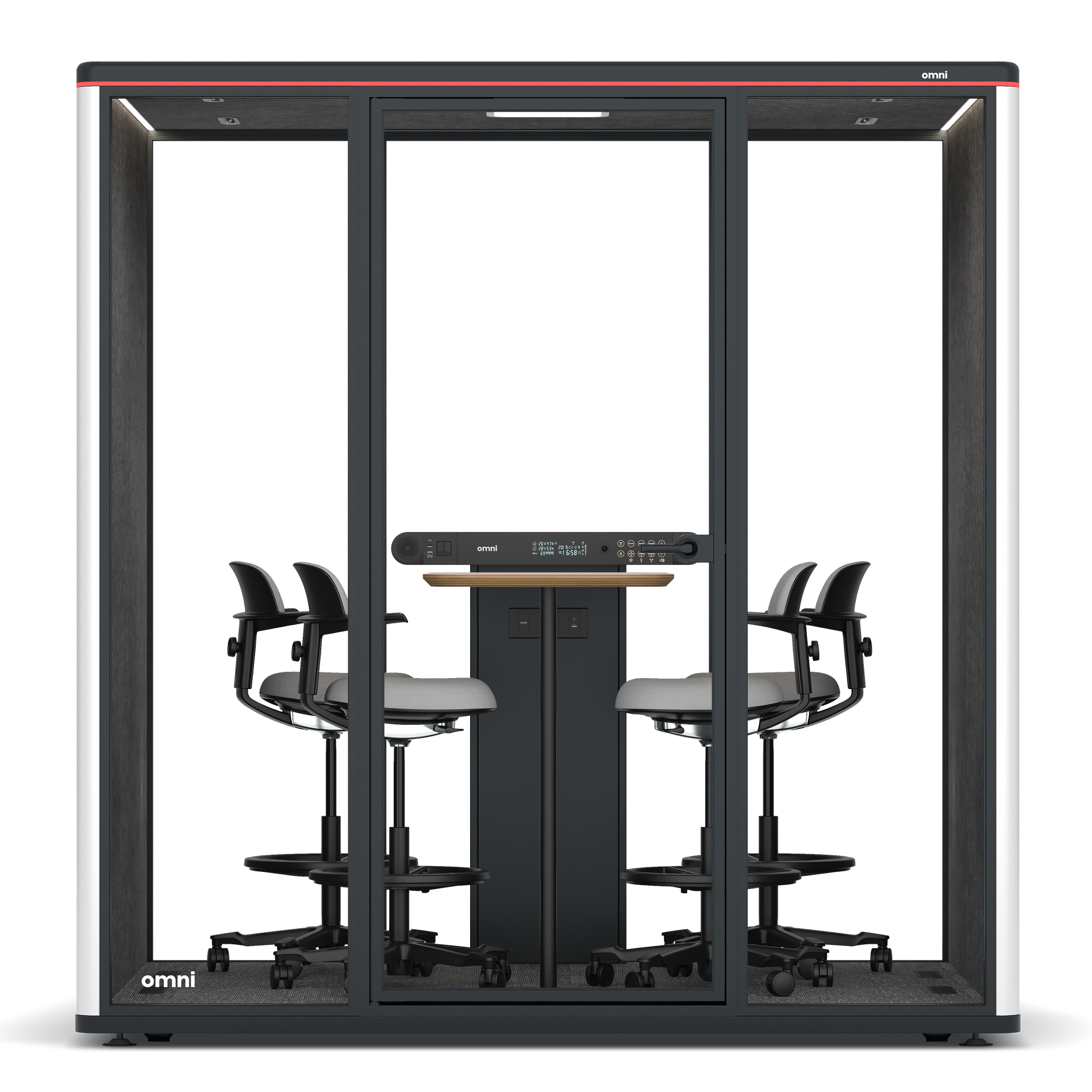 Omni FourCounter Meeting Table / WhiteRAL Pure White / #615f5d