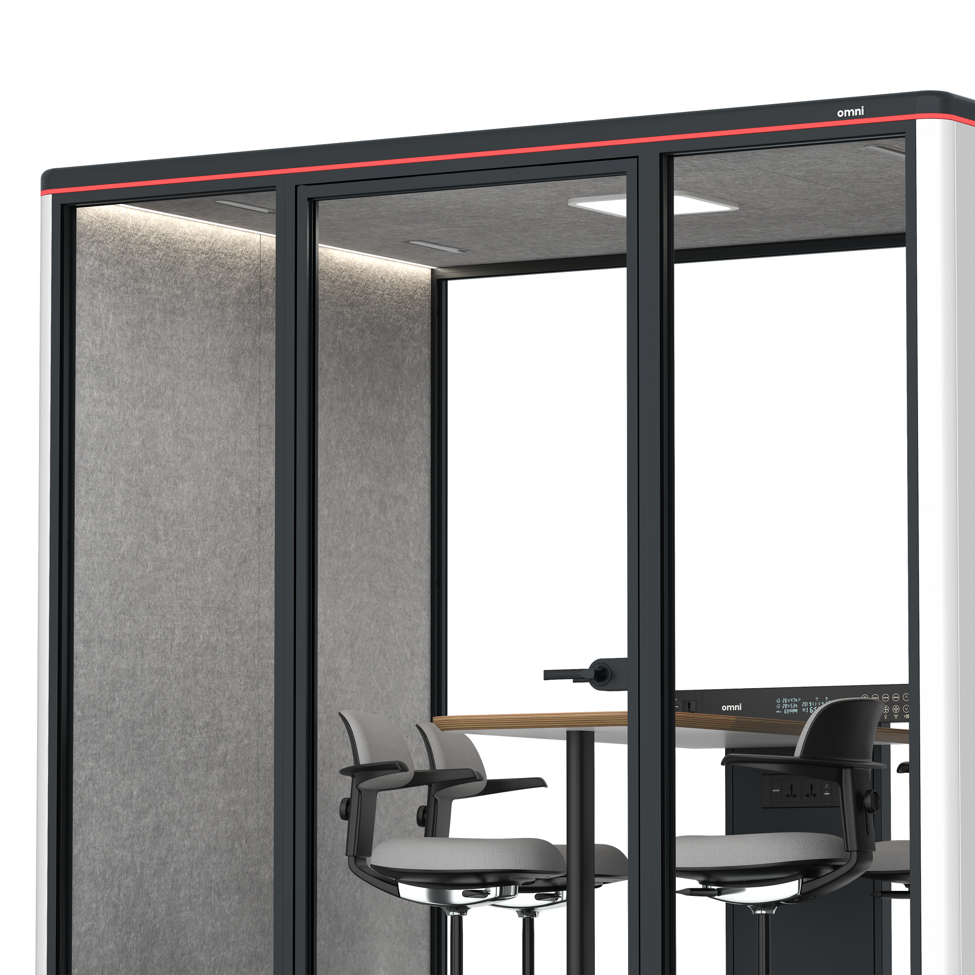 Omni FourCounter Meeting Table / WhiteRAL Pure White / #a49f98