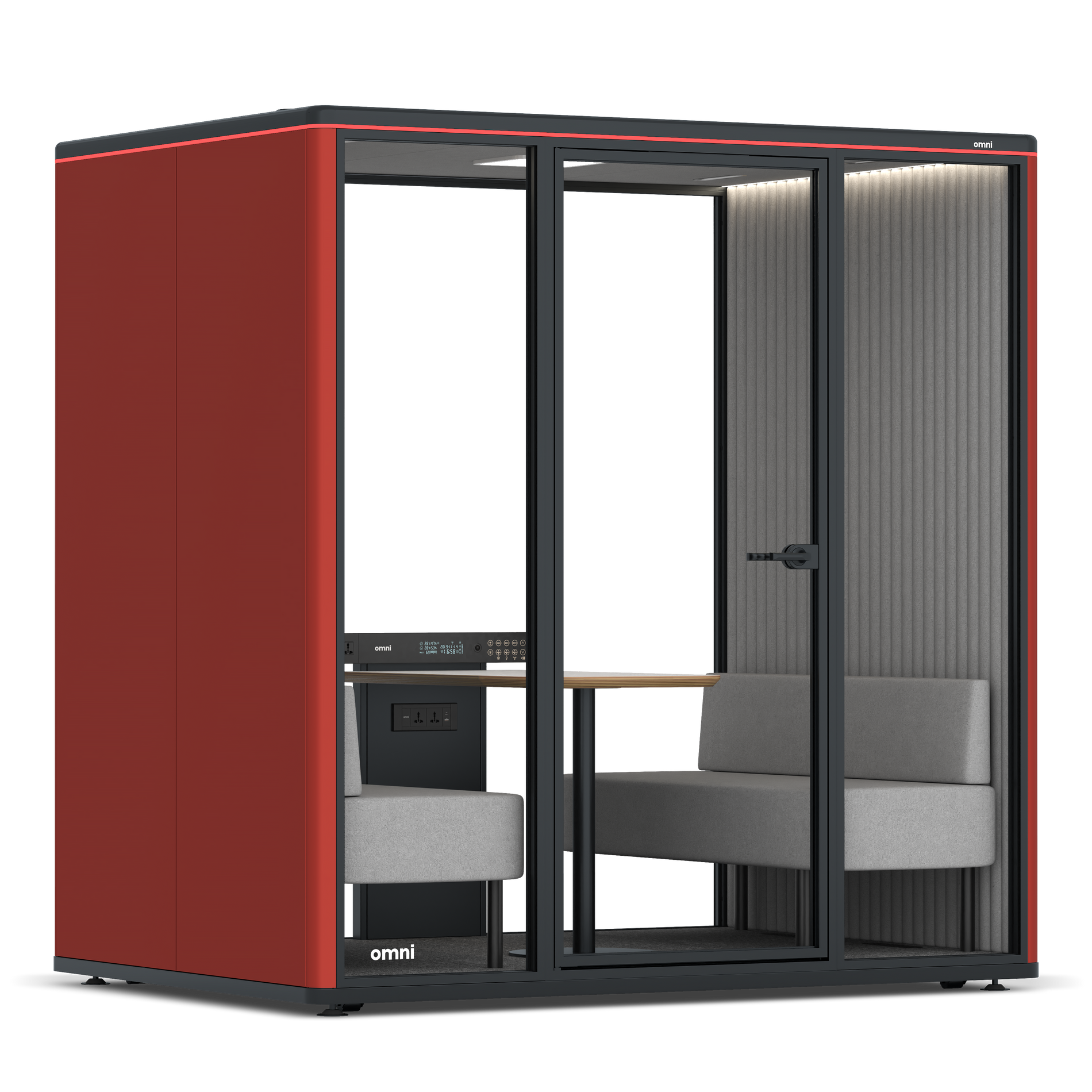 Omni FourSofa / RAL Tomato Red / #6d6c69