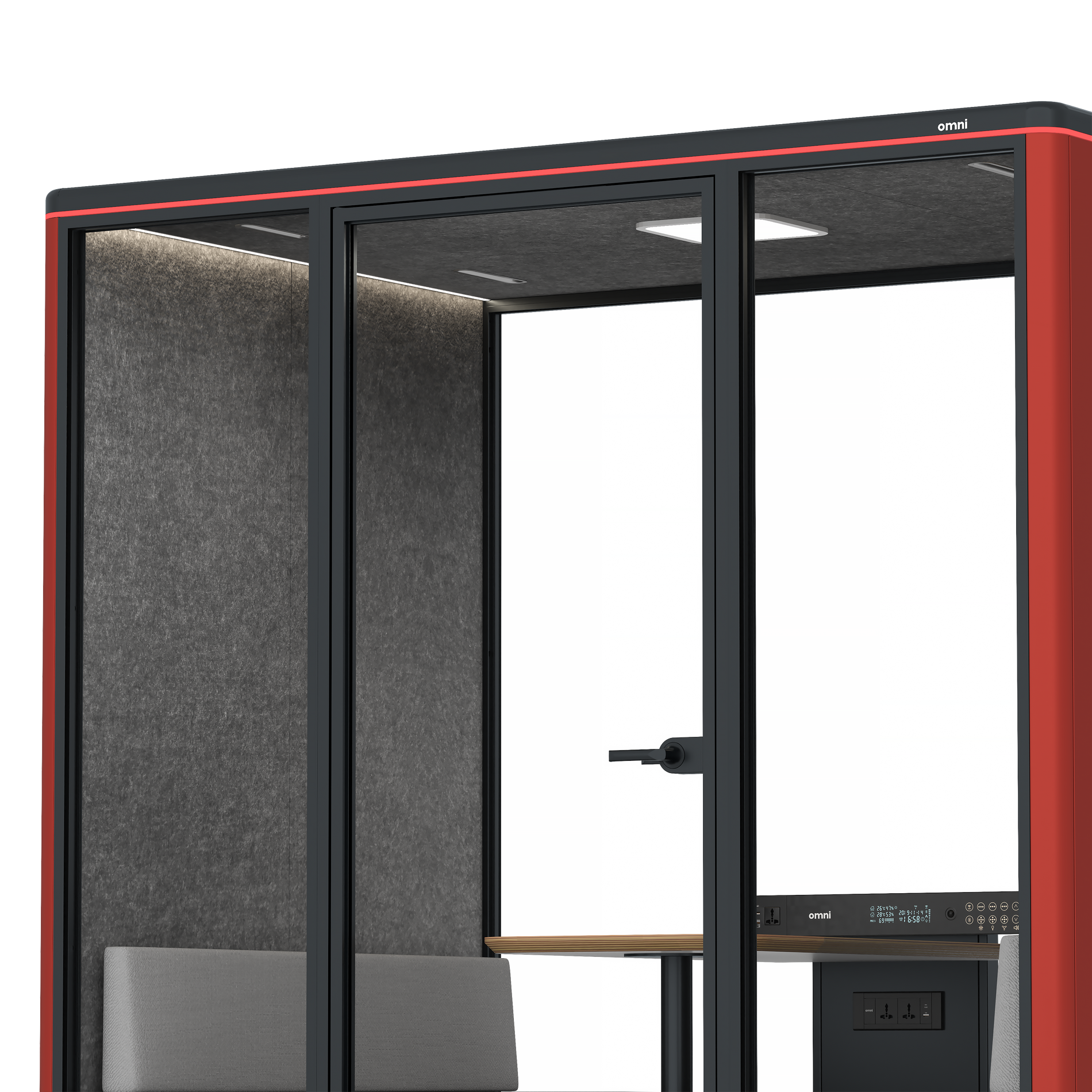 Omni FourSofa / RAL Tomato Red / #615f5d