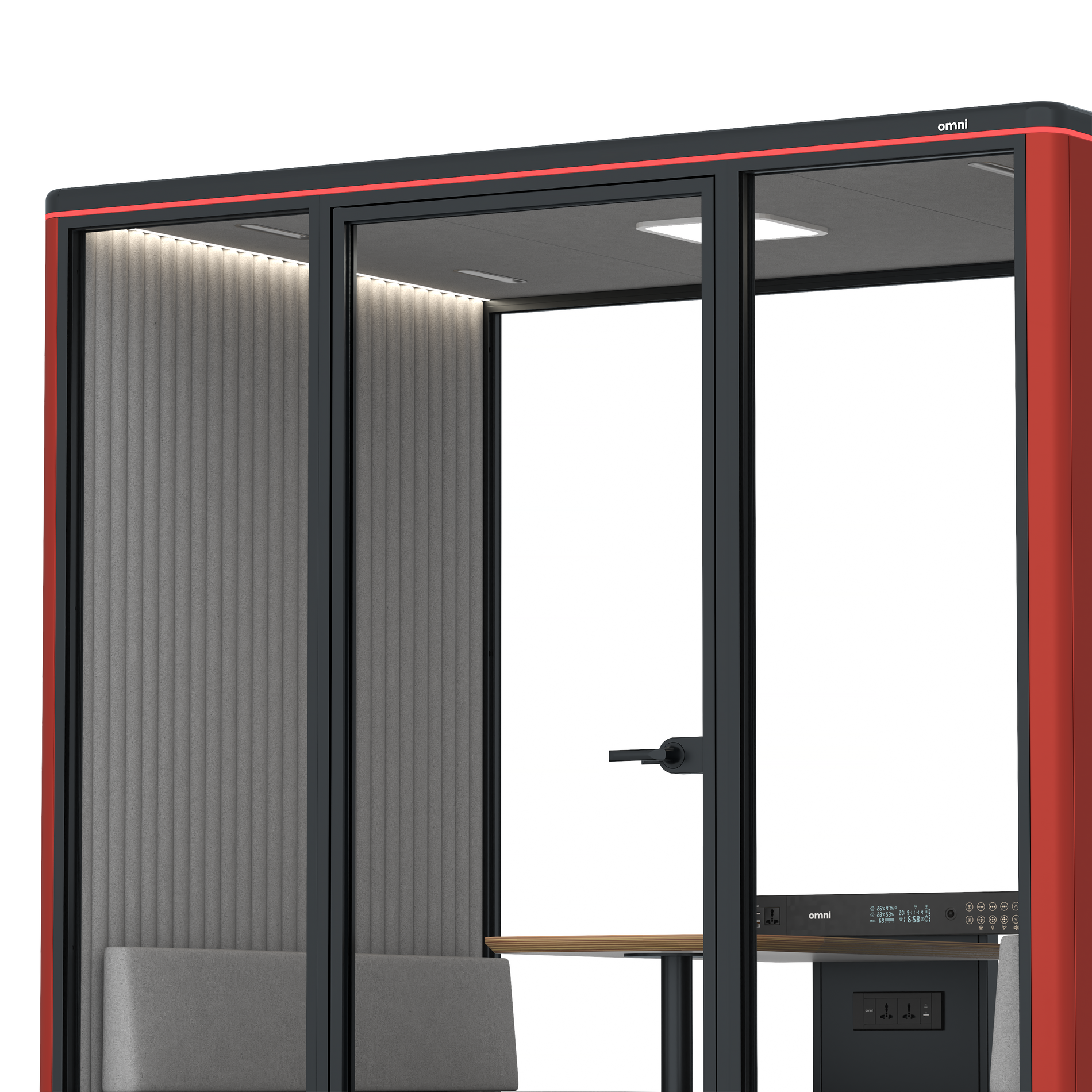 Omni FourSofa / RAL Tomato Red / #6d6c69