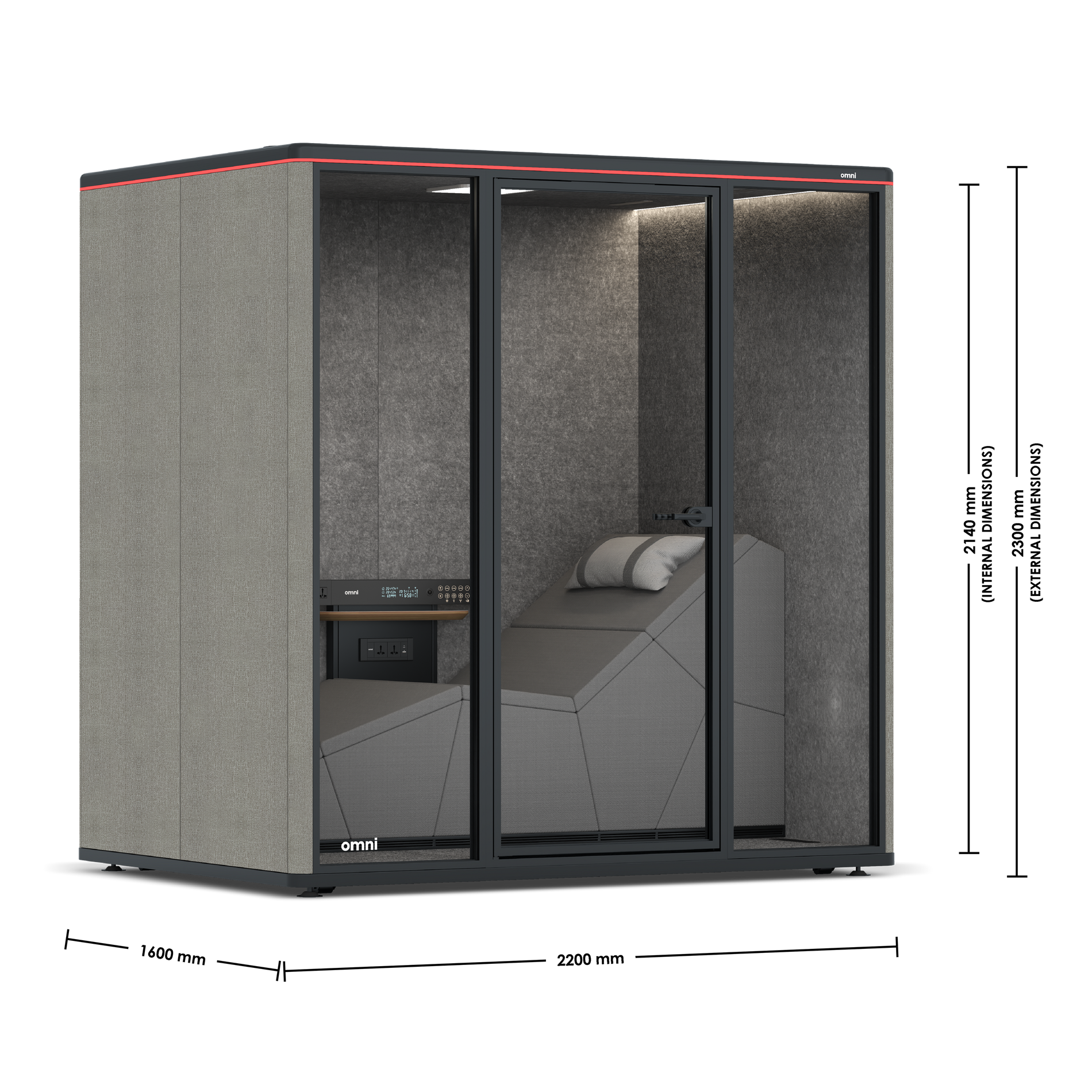 Omni SleepGabriel Medley Deep Rouge / Light Grey Pet Board
