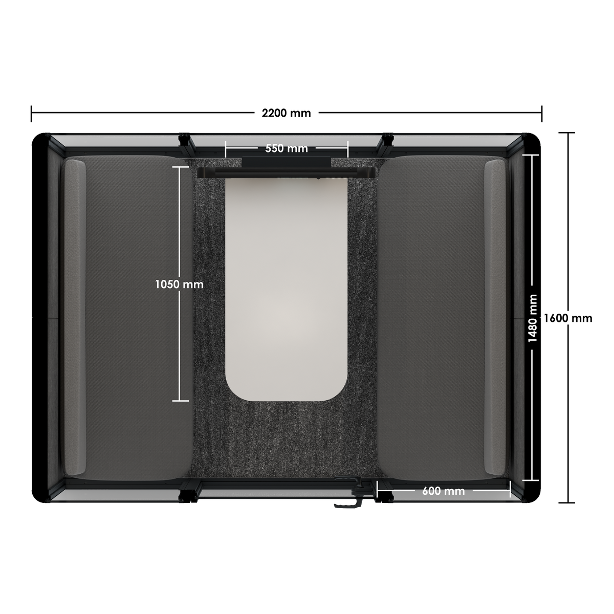 Omni FourSofa / RAL sammaleenvihreä / Dark Grey Pet Board