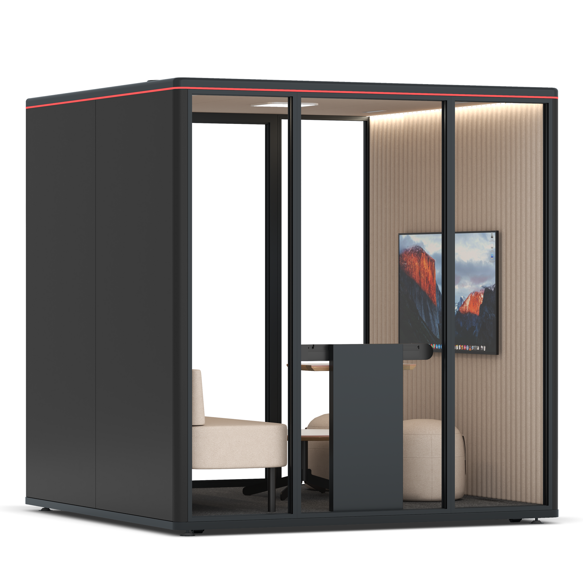 Omni SixLounge / RAL Black / Beige Corrugated