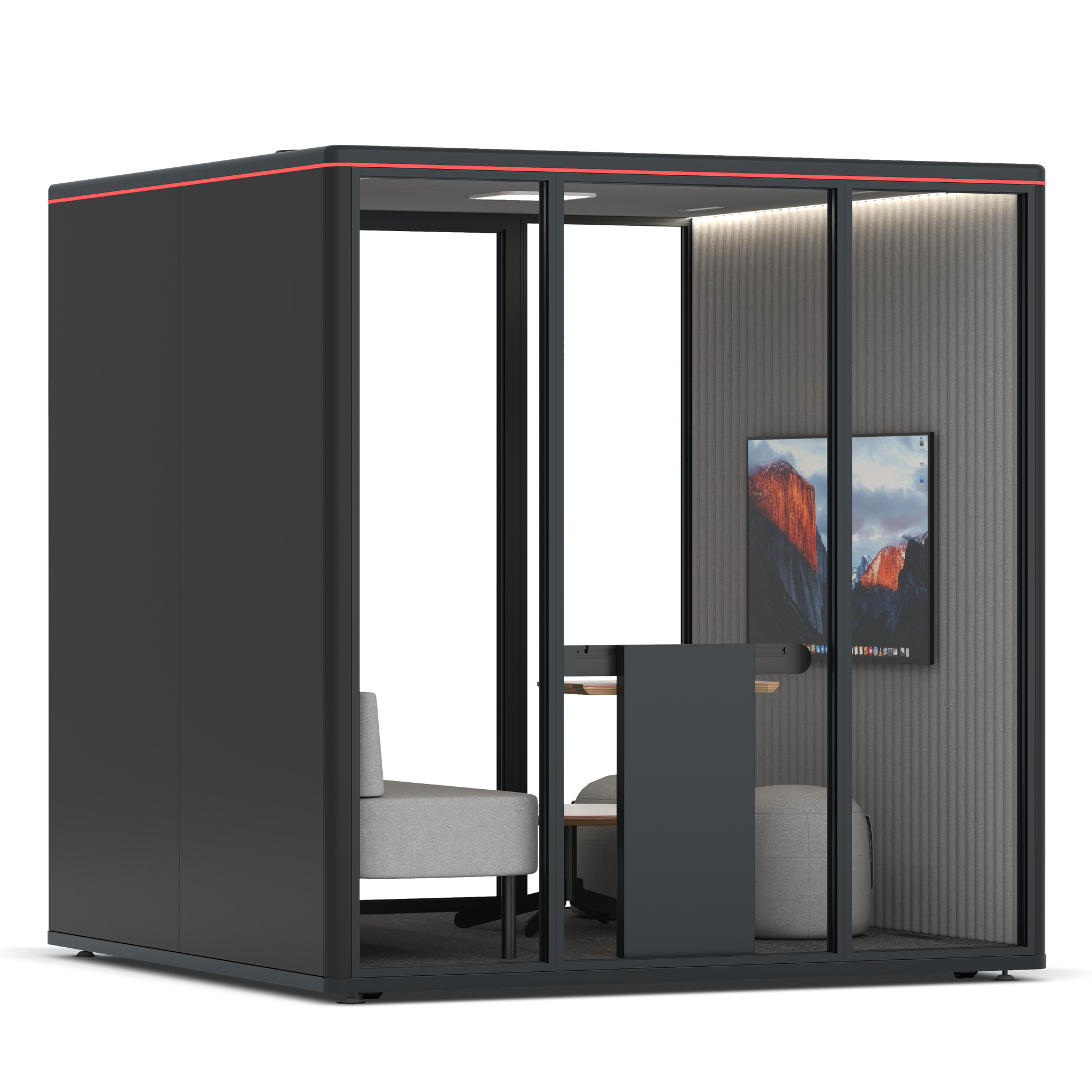 Omni SixLounge / RAL Black / Grey Corrugated