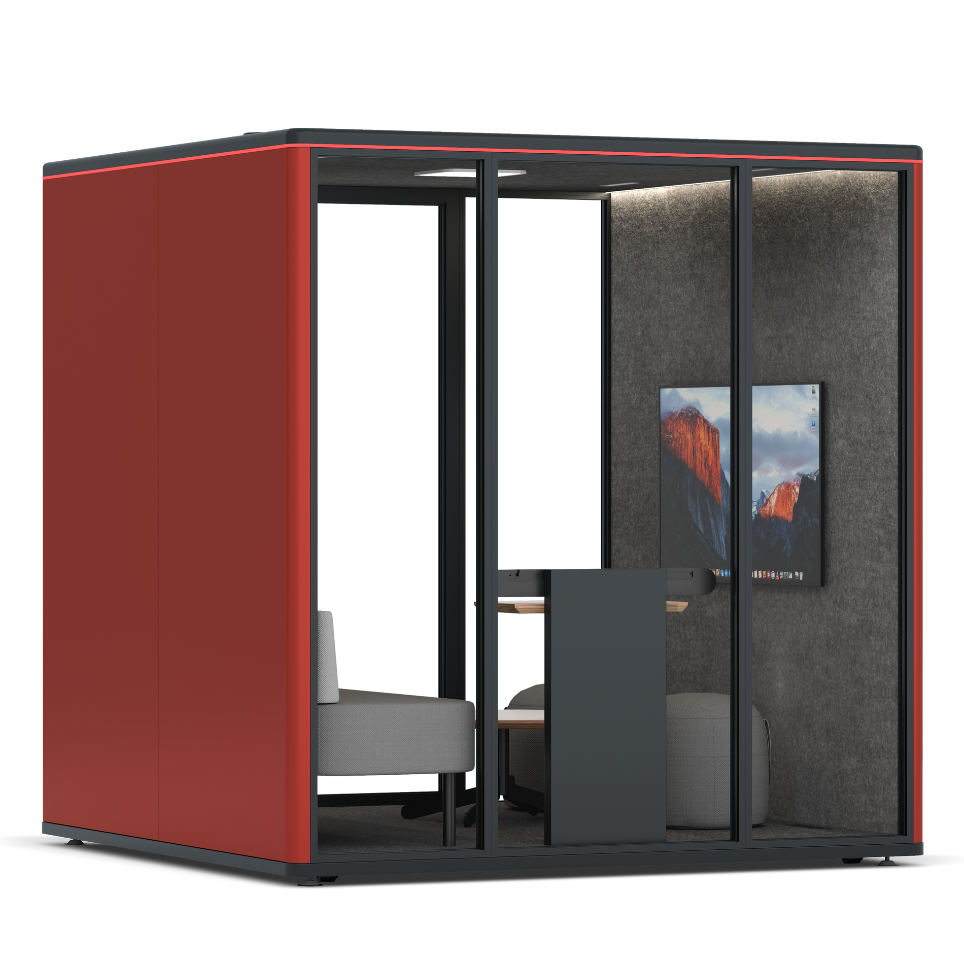 Omni SixLounge / RAL Tomato Red / #615f5d