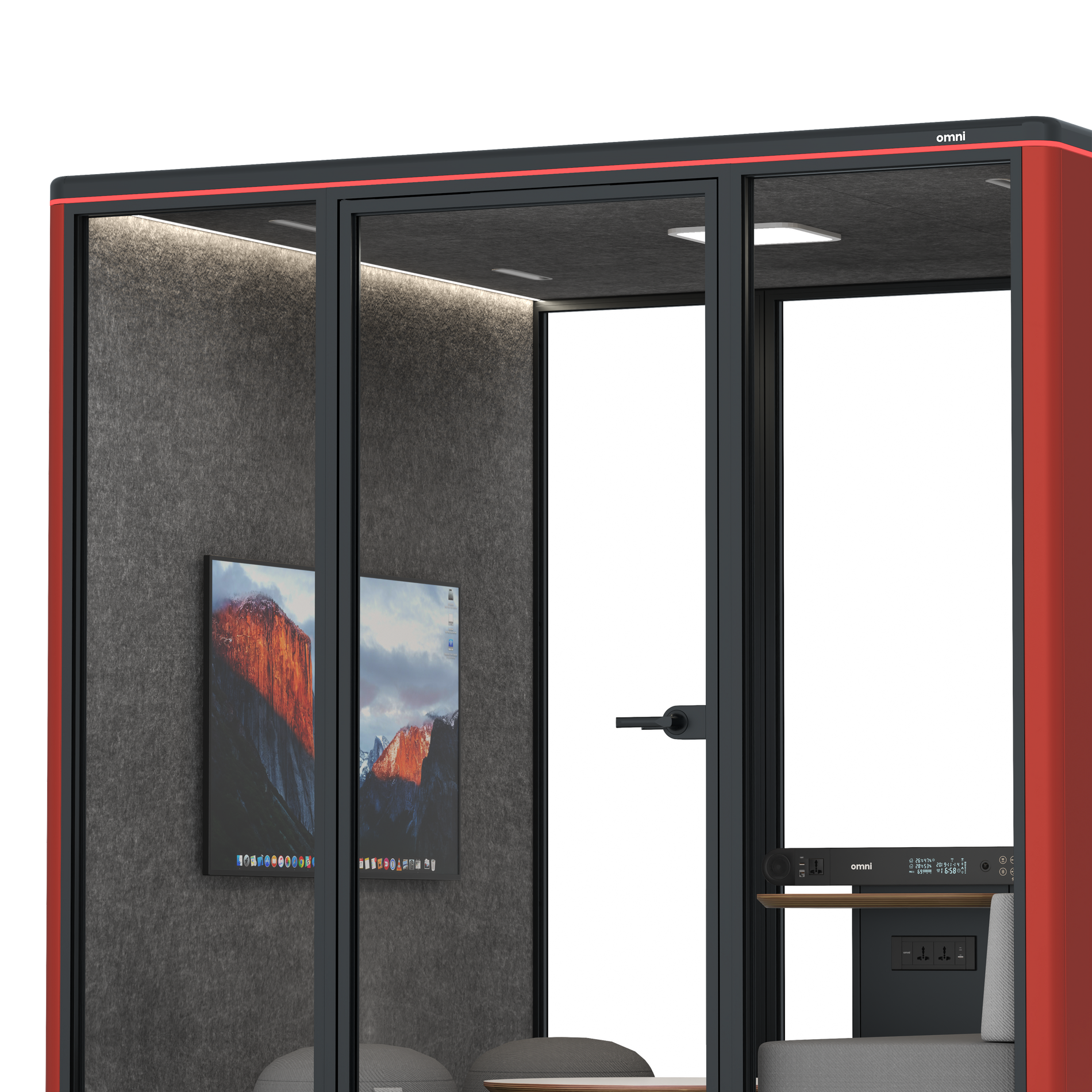Omni SixLounge / RAL Tomato Red / #615f5d
