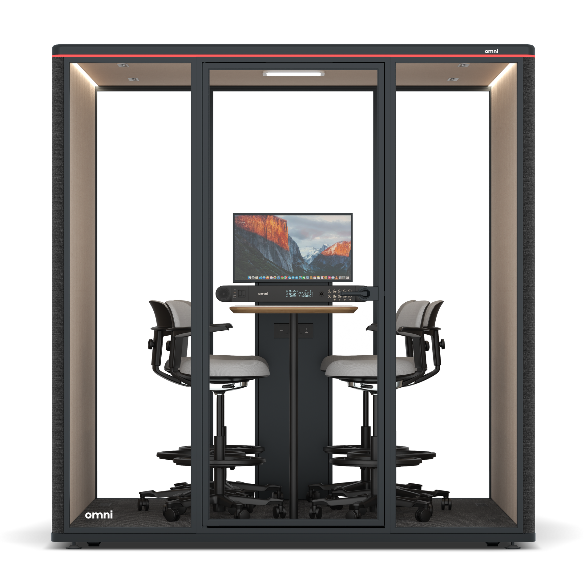 Omni SixCounter Meeting Table (+ Monitor Stand) / Gabriel Medley Black / #a18e7e