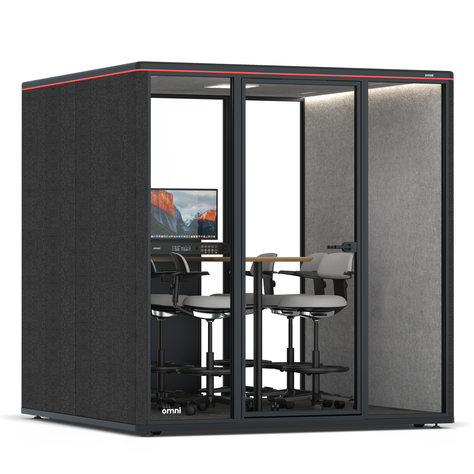 Omni SixCounter Meeting Table (+ Monitor Stand) / Gabriel Medley Black / #a49f98
