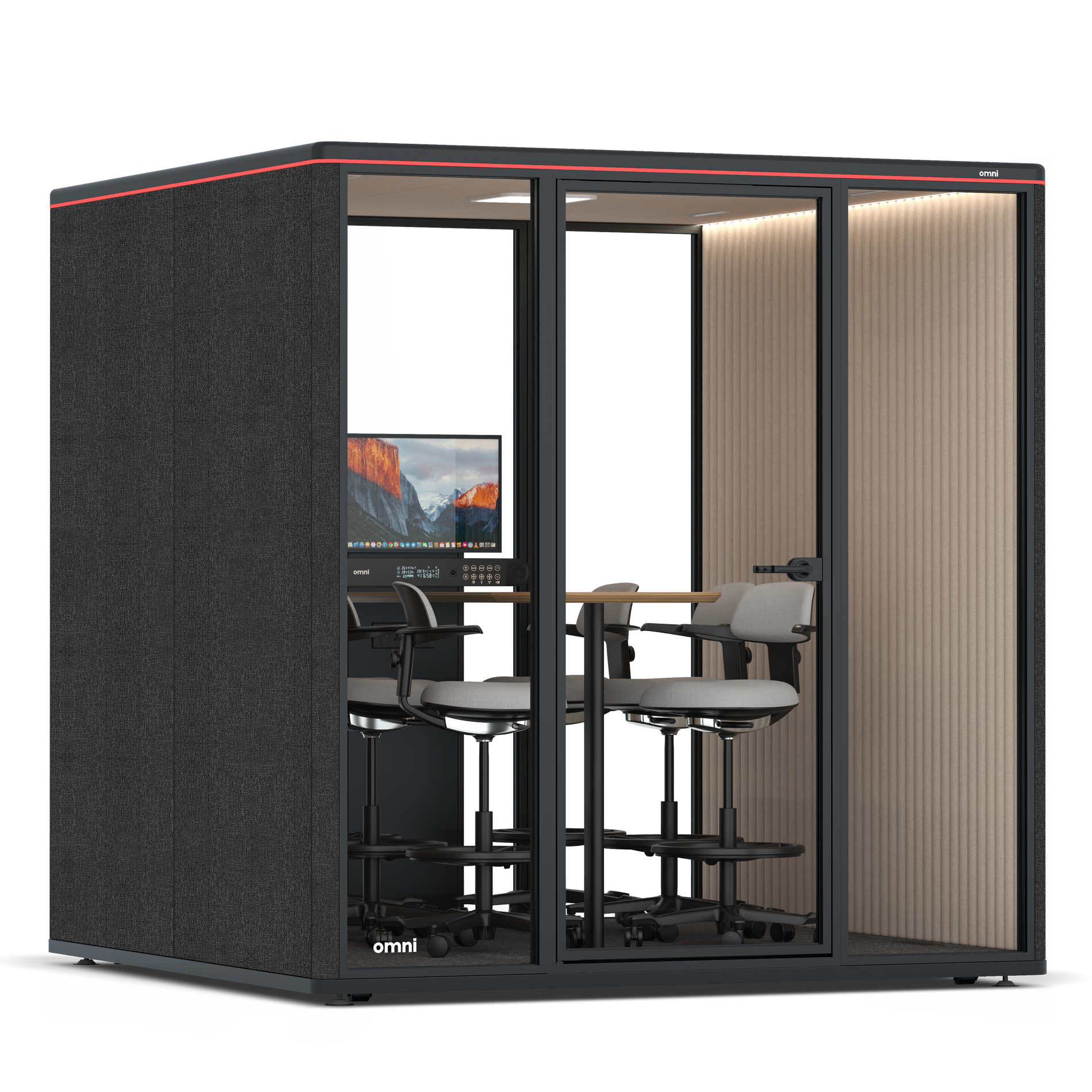 Omni SixCounter Meeting Table (+ Monitor Stand) / Gabriel Medley Black / #a18e7e