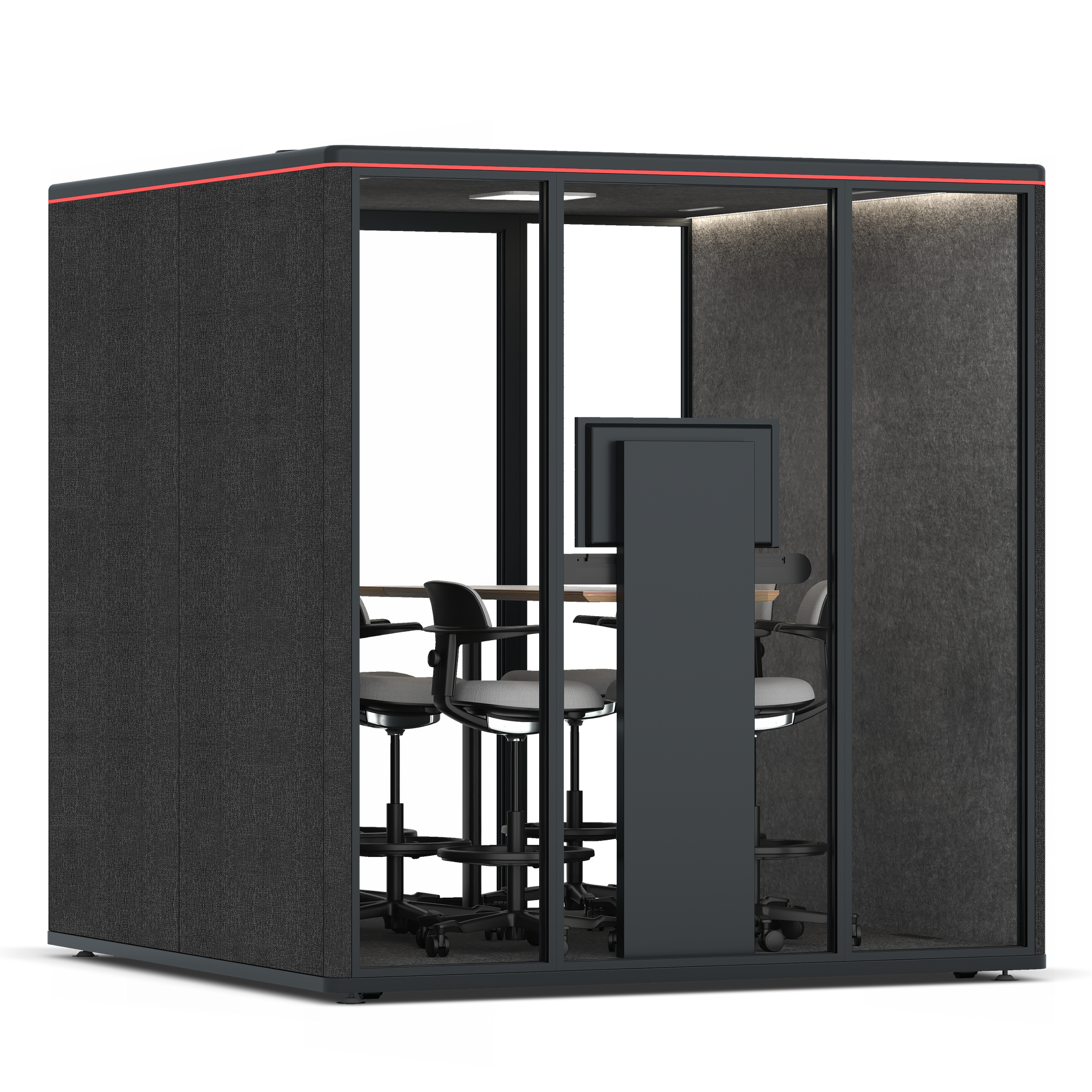 Omni SixCounter Meeting Table (+ Monitor Stand) / Gabriel Medley Black / #615f5d
