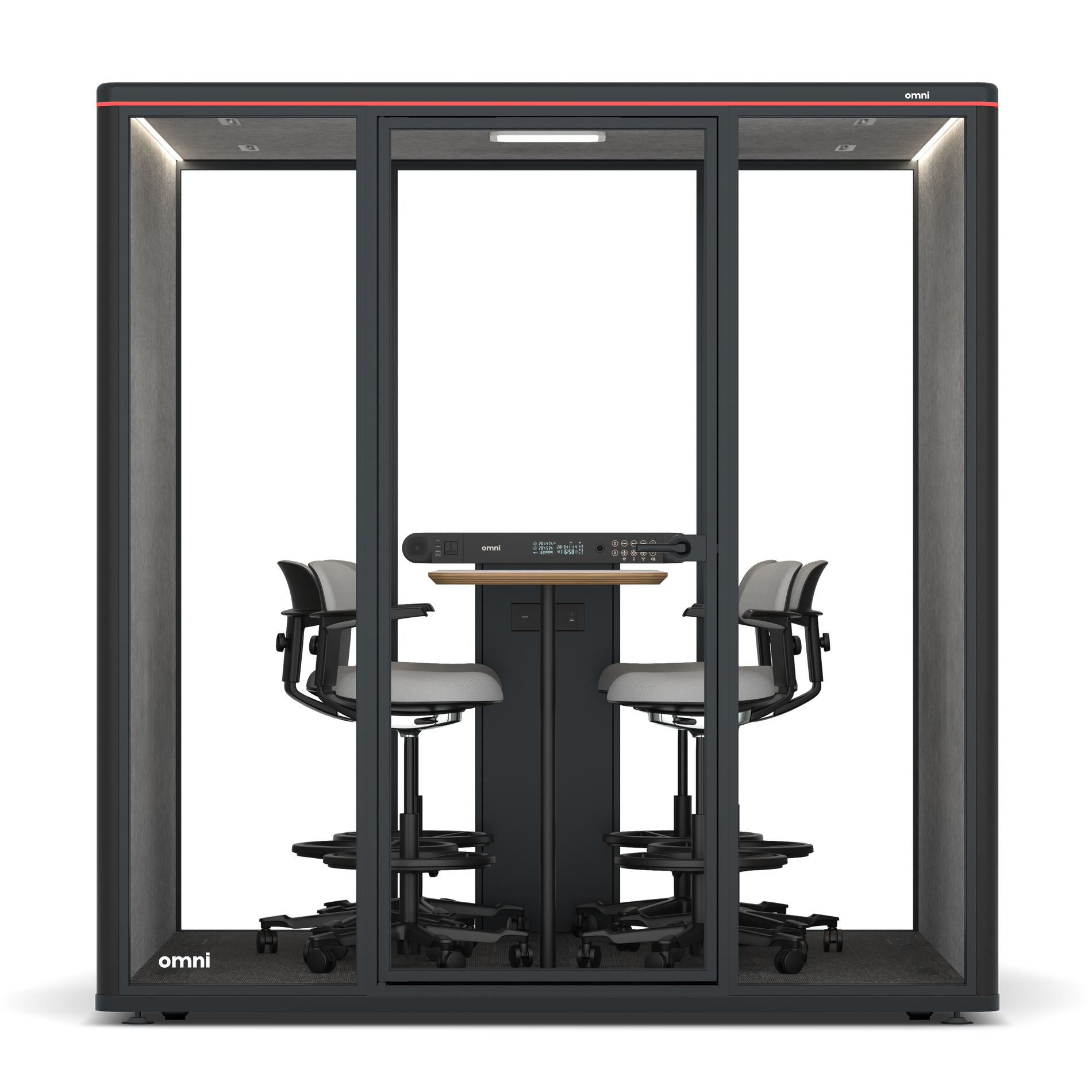 Omni SixCounter Meeting Table / RAL Black / Light Grey Pet Board