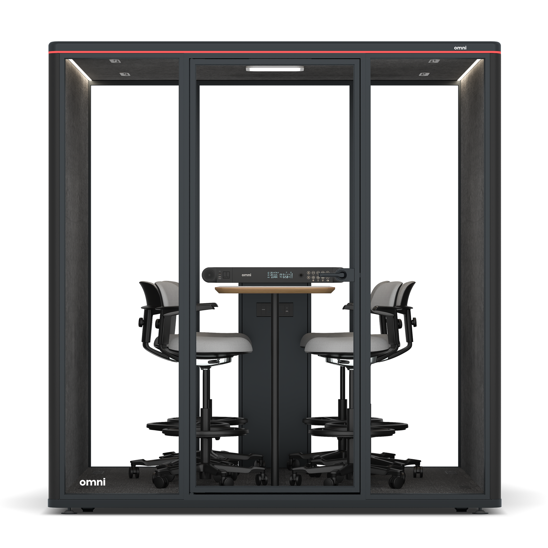 Omni SixCounter Meeting Table / RAL Black / Dark Grey Pet Board