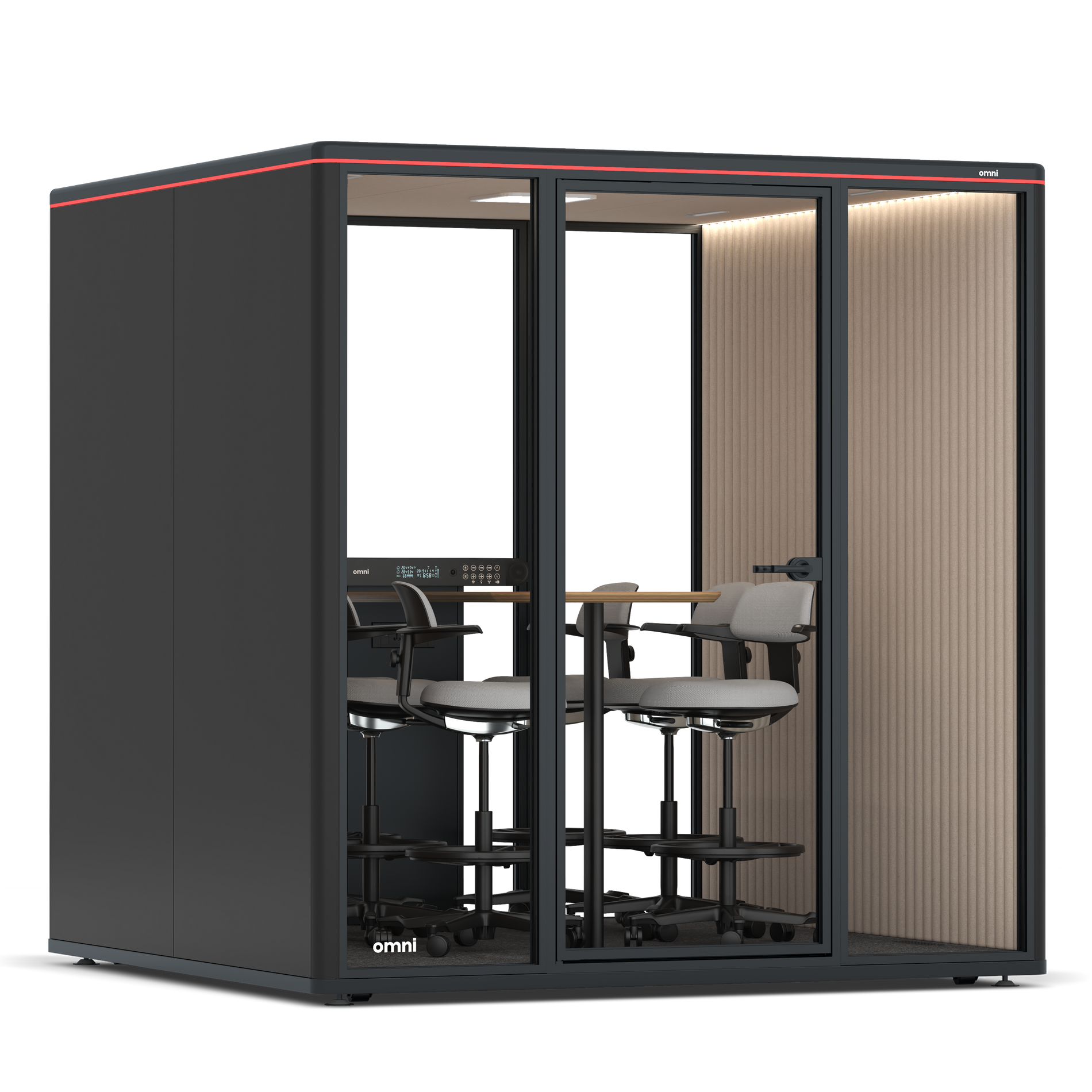Omni SixCounter Meeting Table / RAL Black / Beige Corrugated