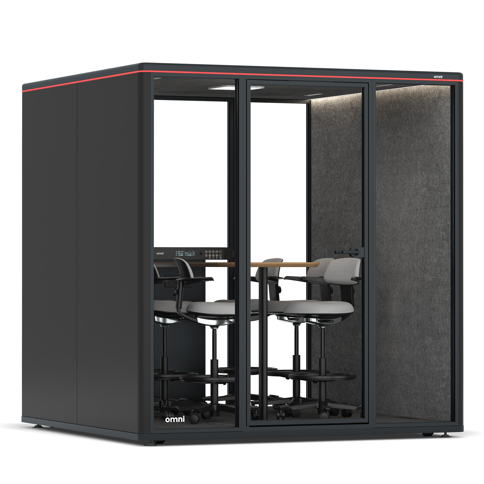 Omni SixCounter Meeting Table / RAL Black / Dark Grey Pet Board