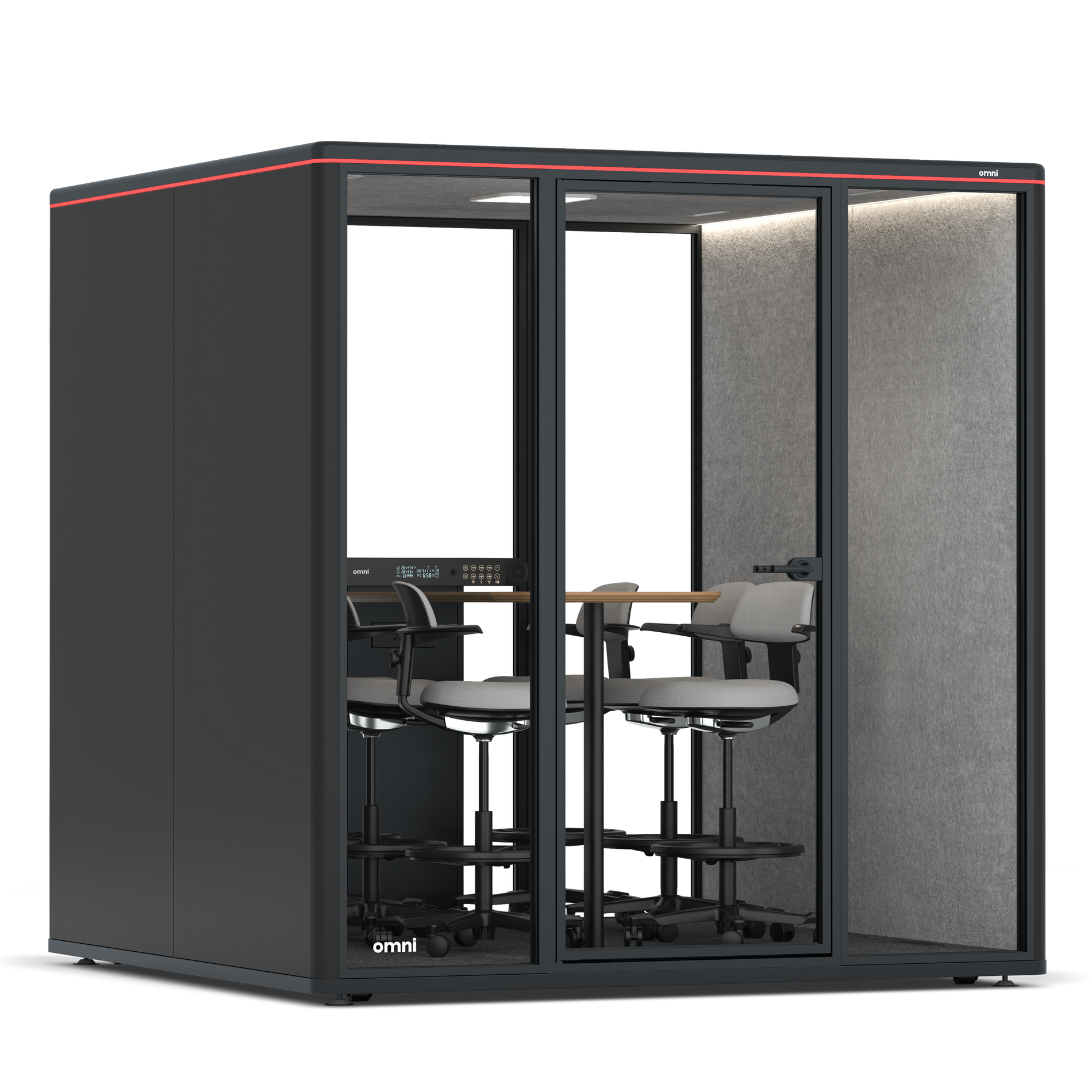 Omni SixCounter Meeting Table / RAL Black / Light Grey Pet Board