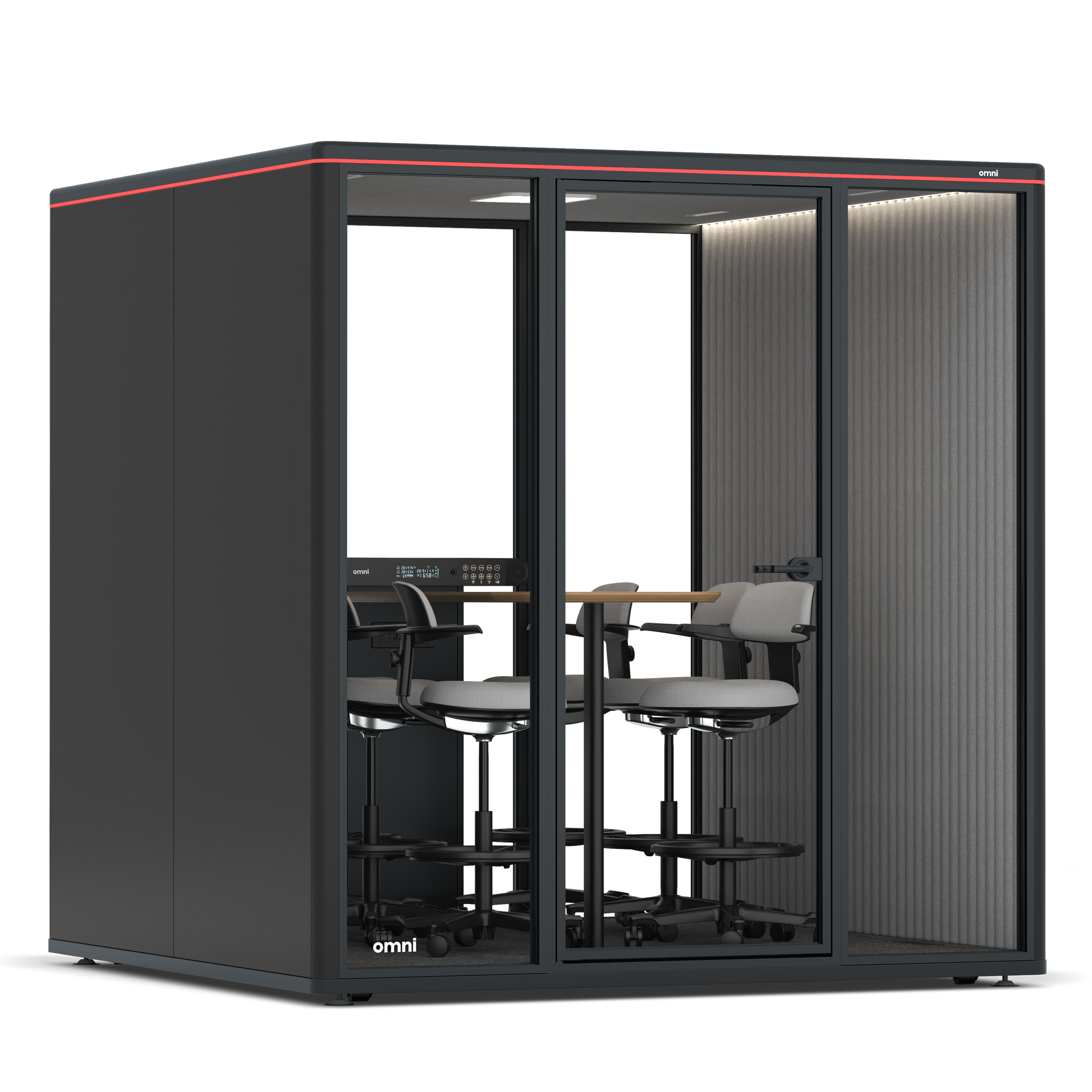 Omni SixCounter Meeting Table / RAL Black / Grey Corrugated