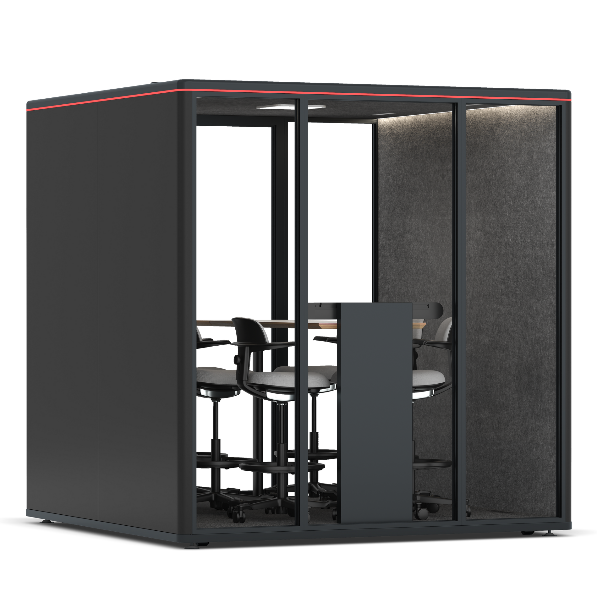 Omni SixCounter Meeting Table / RAL Black / Dark Grey Pet Board