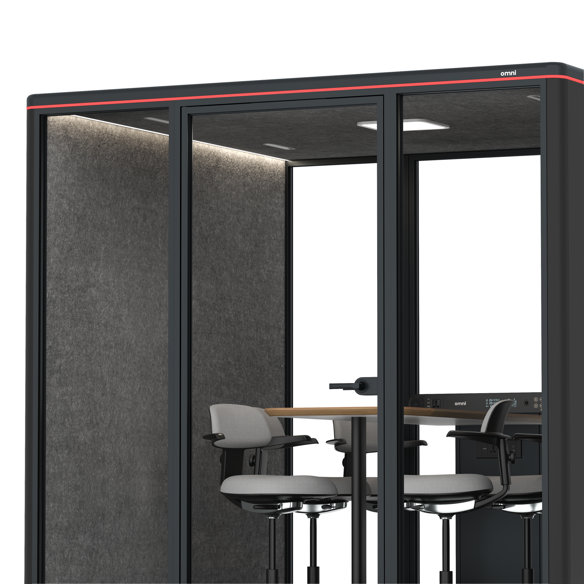 Omni SixCounter Meeting Table / RAL Black / Dark Grey Pet Board