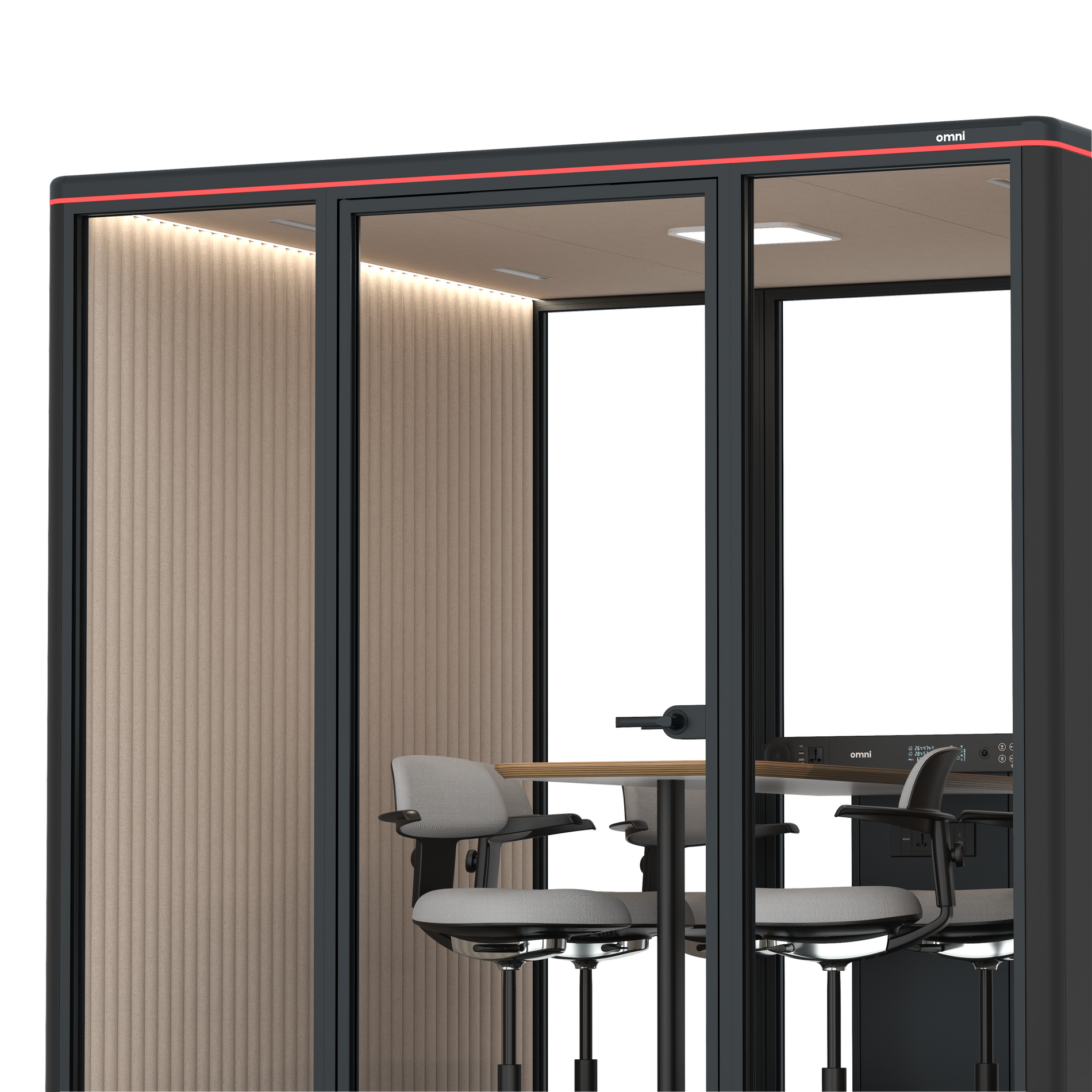 Omni SixCounter Meeting Table / RAL Black / Beige Corrugated