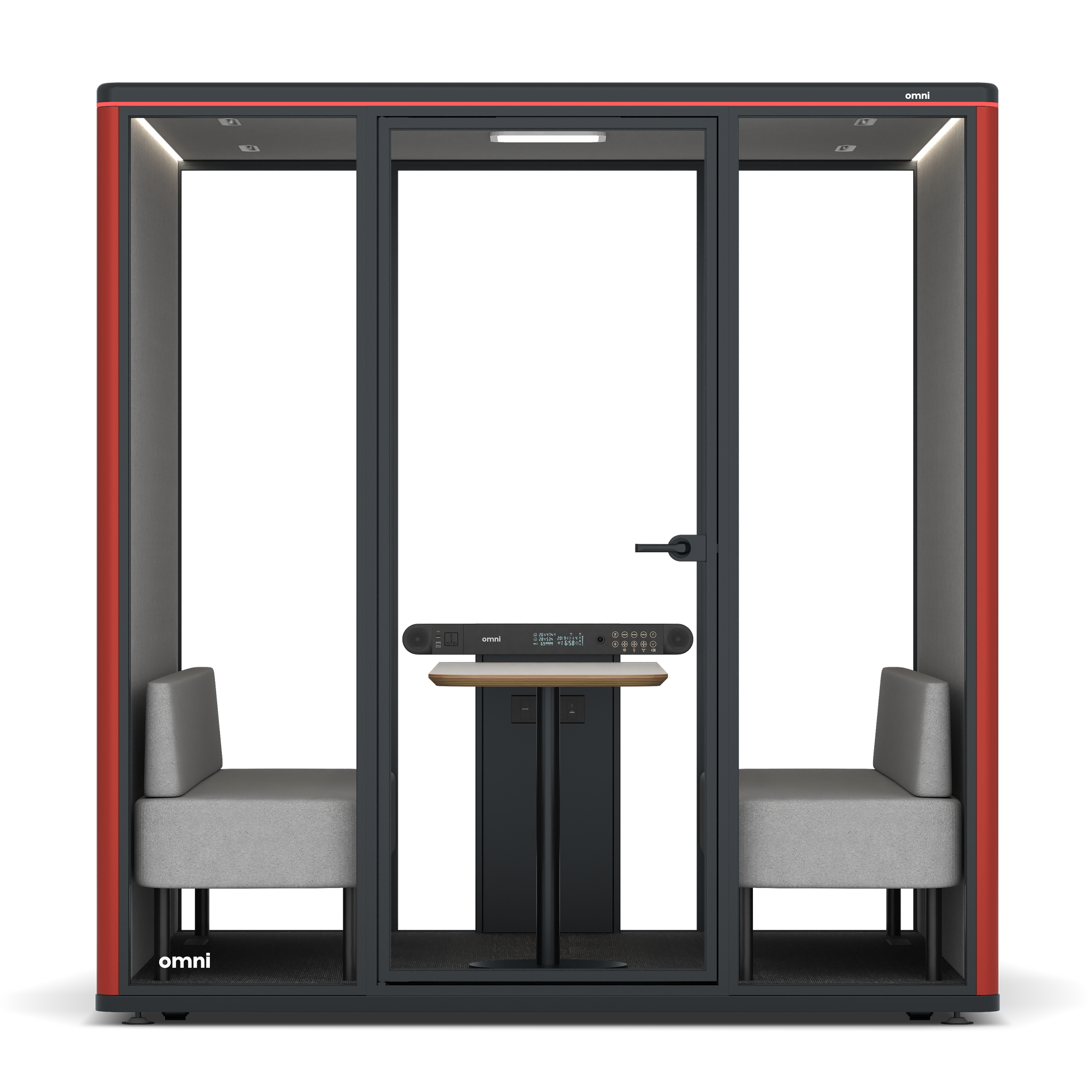 Omni SixSofa / RAL Tomato Red / #6d6c69