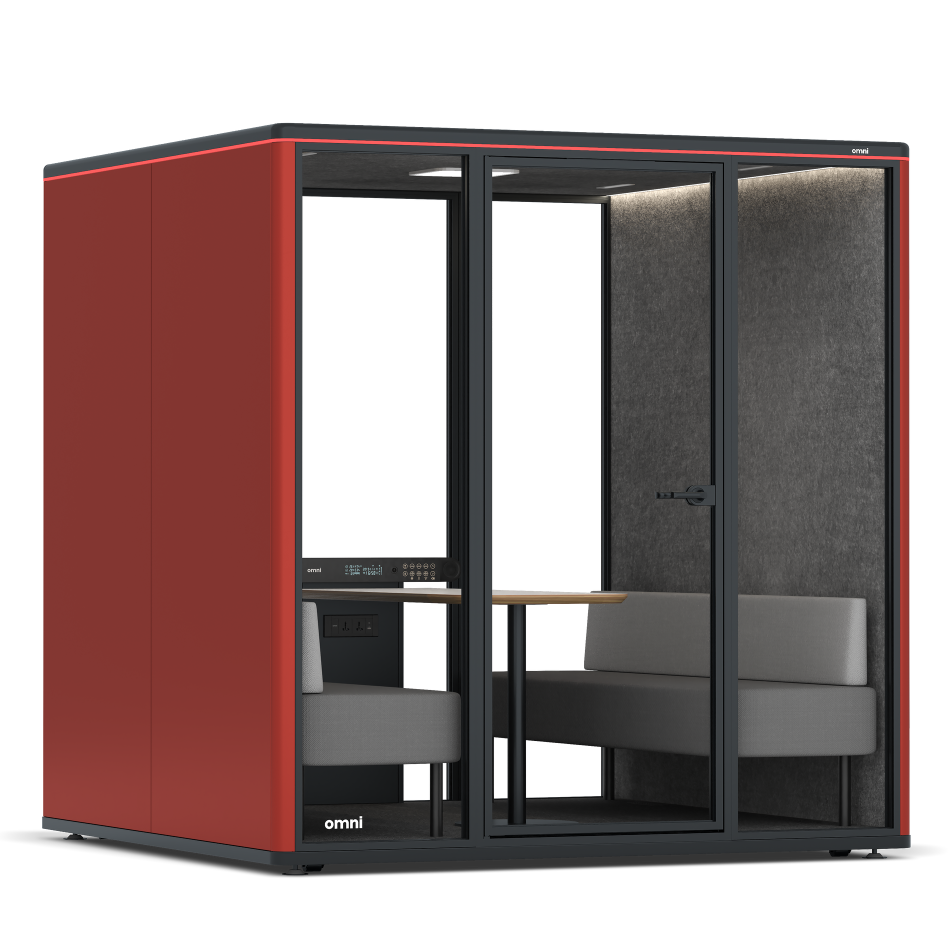 Omni SixSofa / RAL Tomato Red / #615f5d