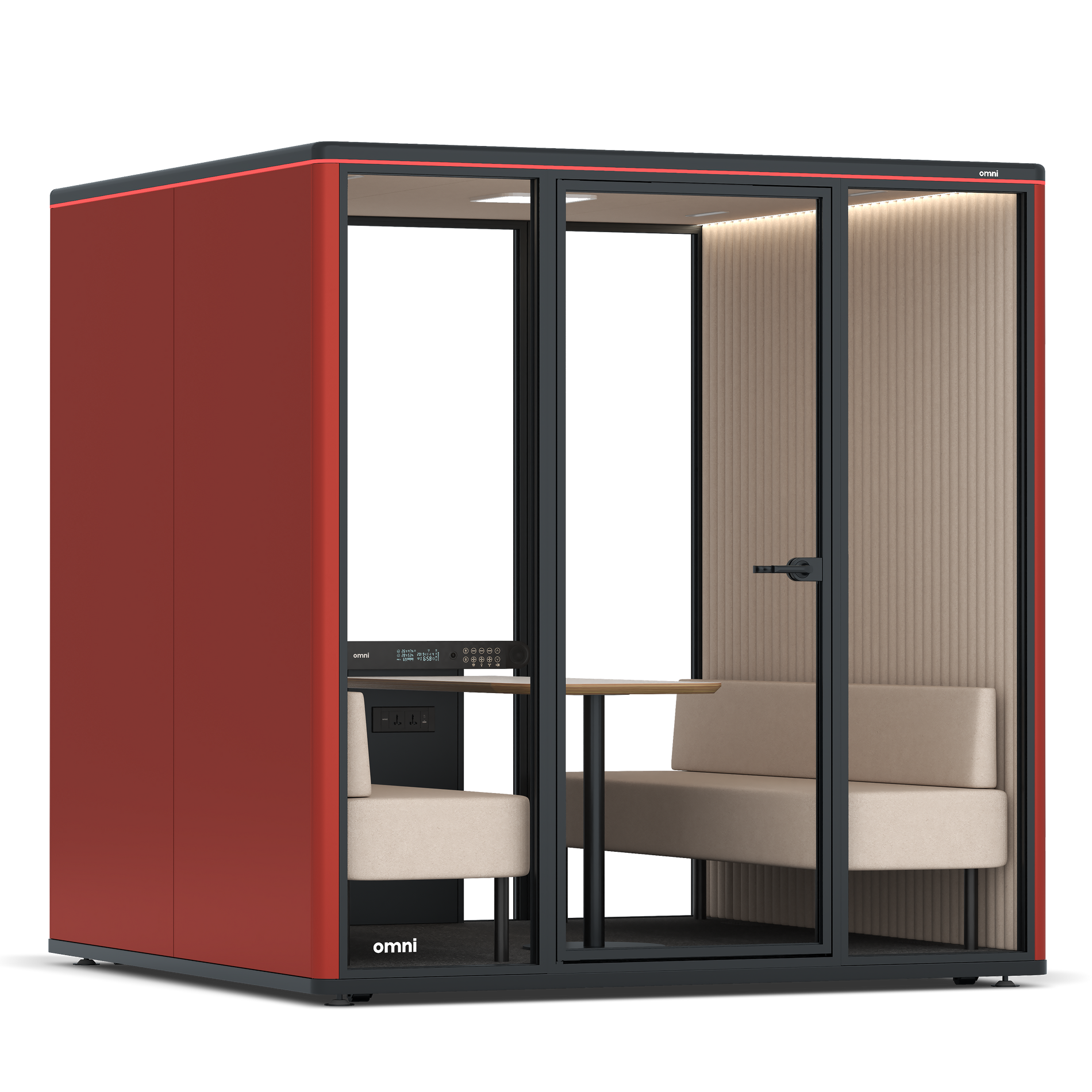 Omni SixSofa / RAL Tomato Red / #a18e7e