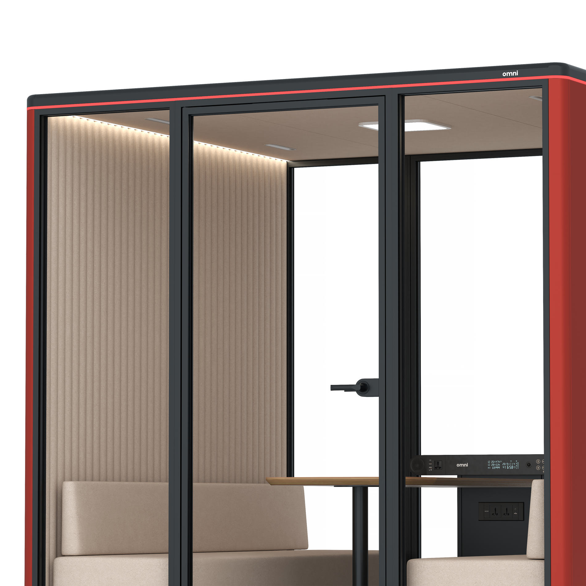 Omni SixSofa / RAL Tomato Red / #a18e7e
