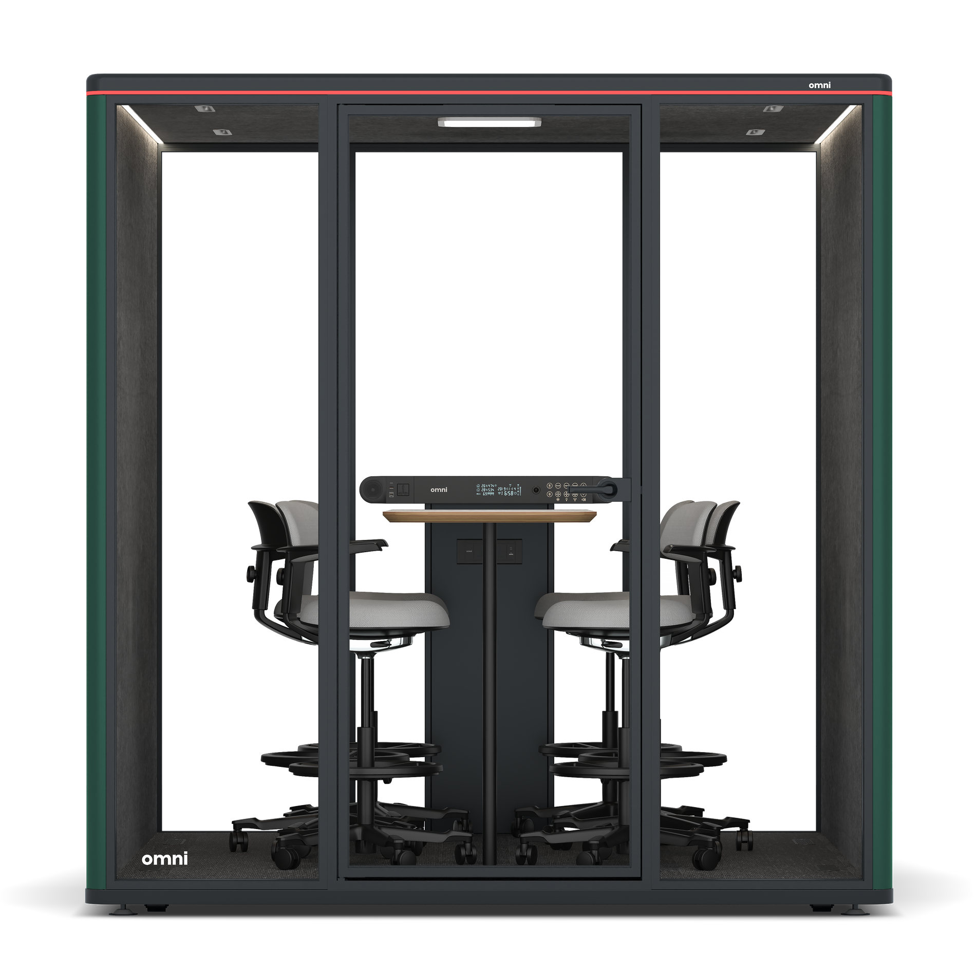 Omni SixCounter Meeting Table / RAL Moss Green / #615f5d